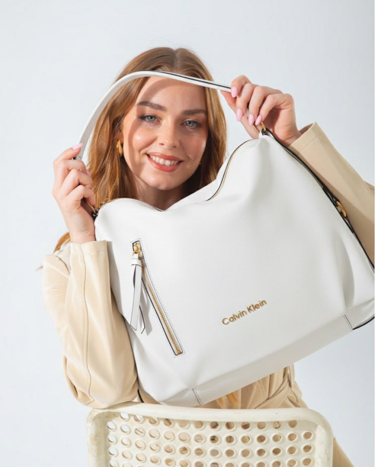 Calvin Klein Soft Hobo Bag-white