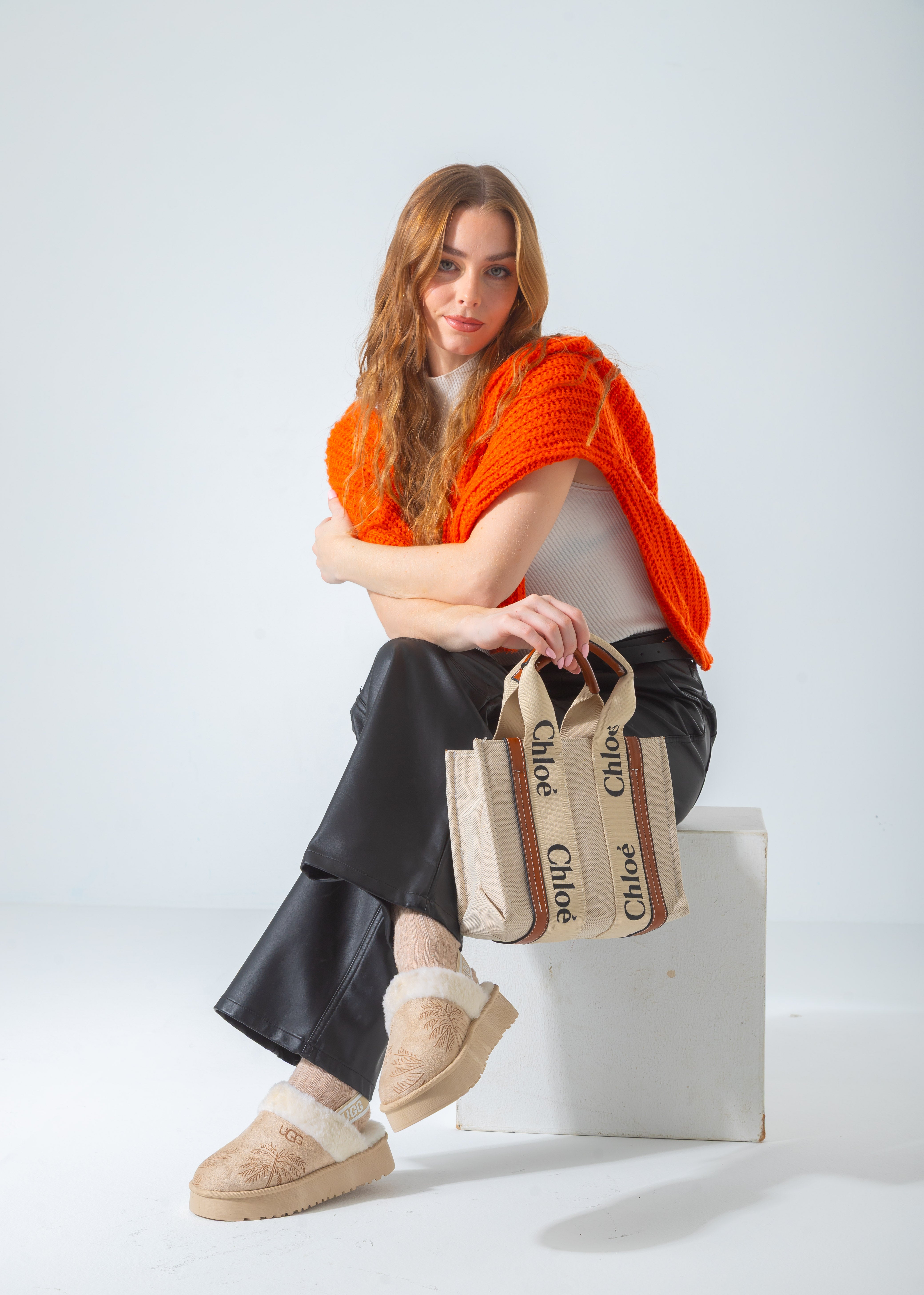 Woody Canvas Tote Bag-camel