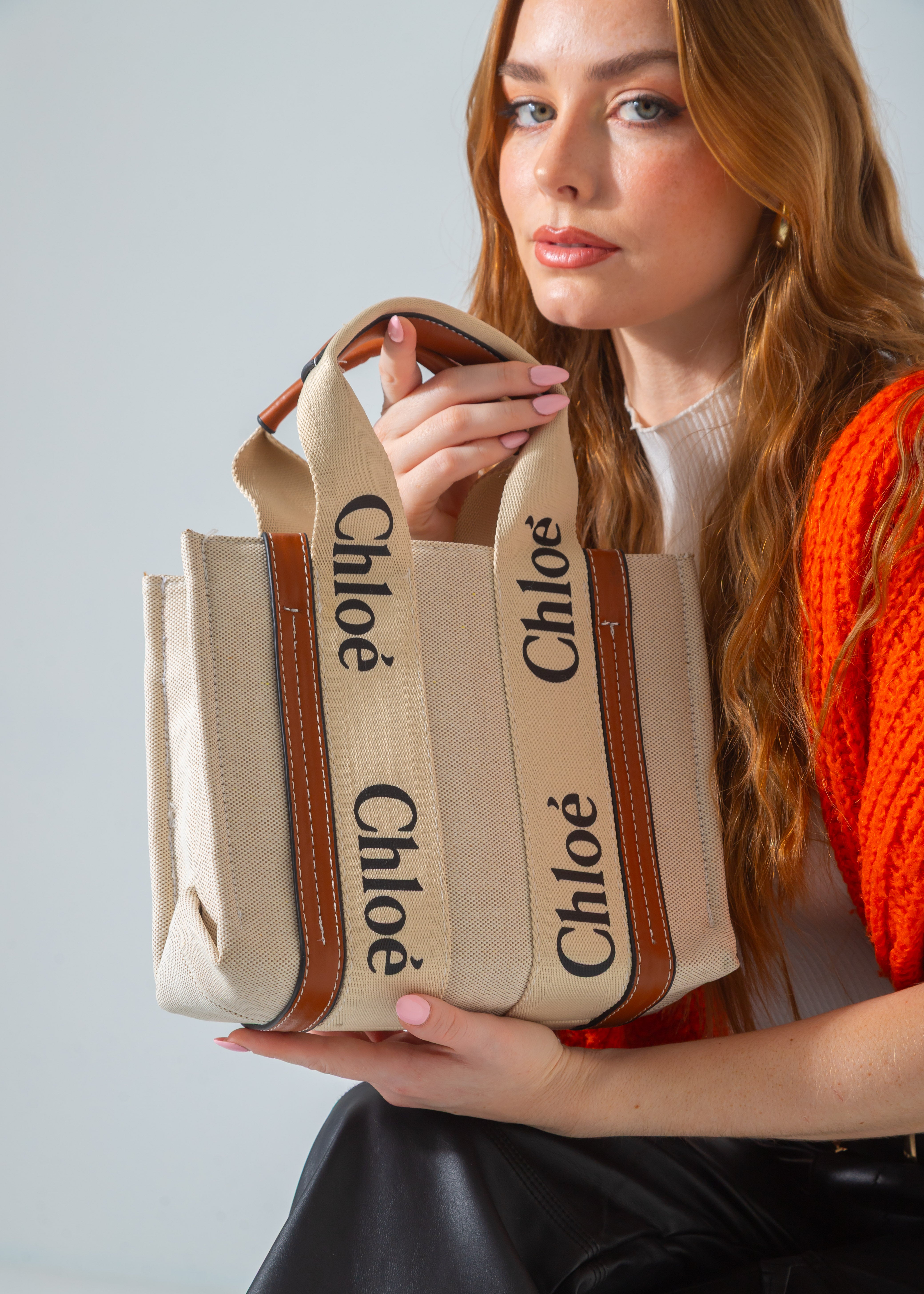 Woody Canvas Tote Bag-camel