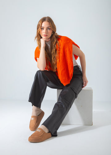 Suede Moccasin Backless Clogs-light-camel