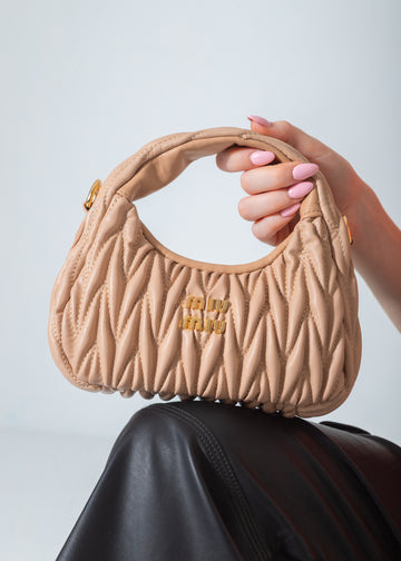 Wander Matelassé Hobo Mini-Bag-beige
