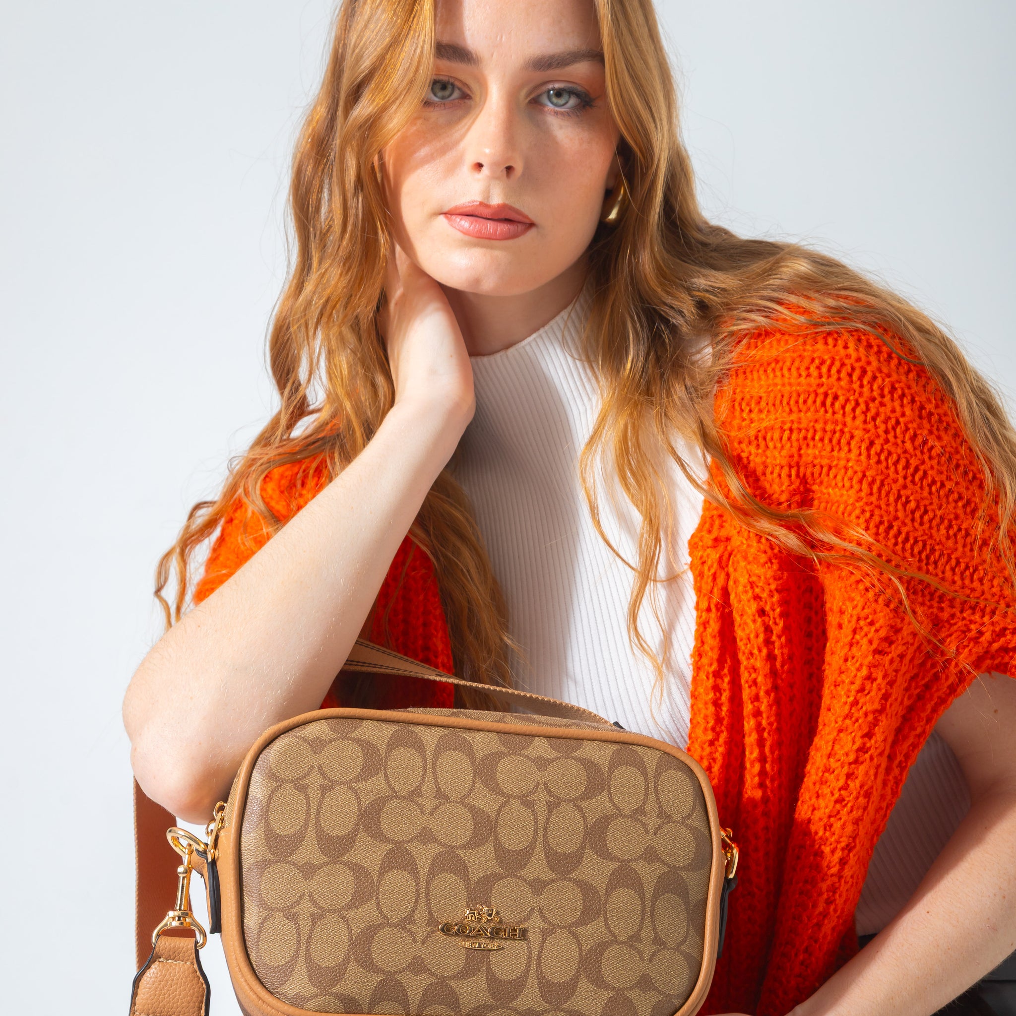 Structured Crossbody Bag-cafe