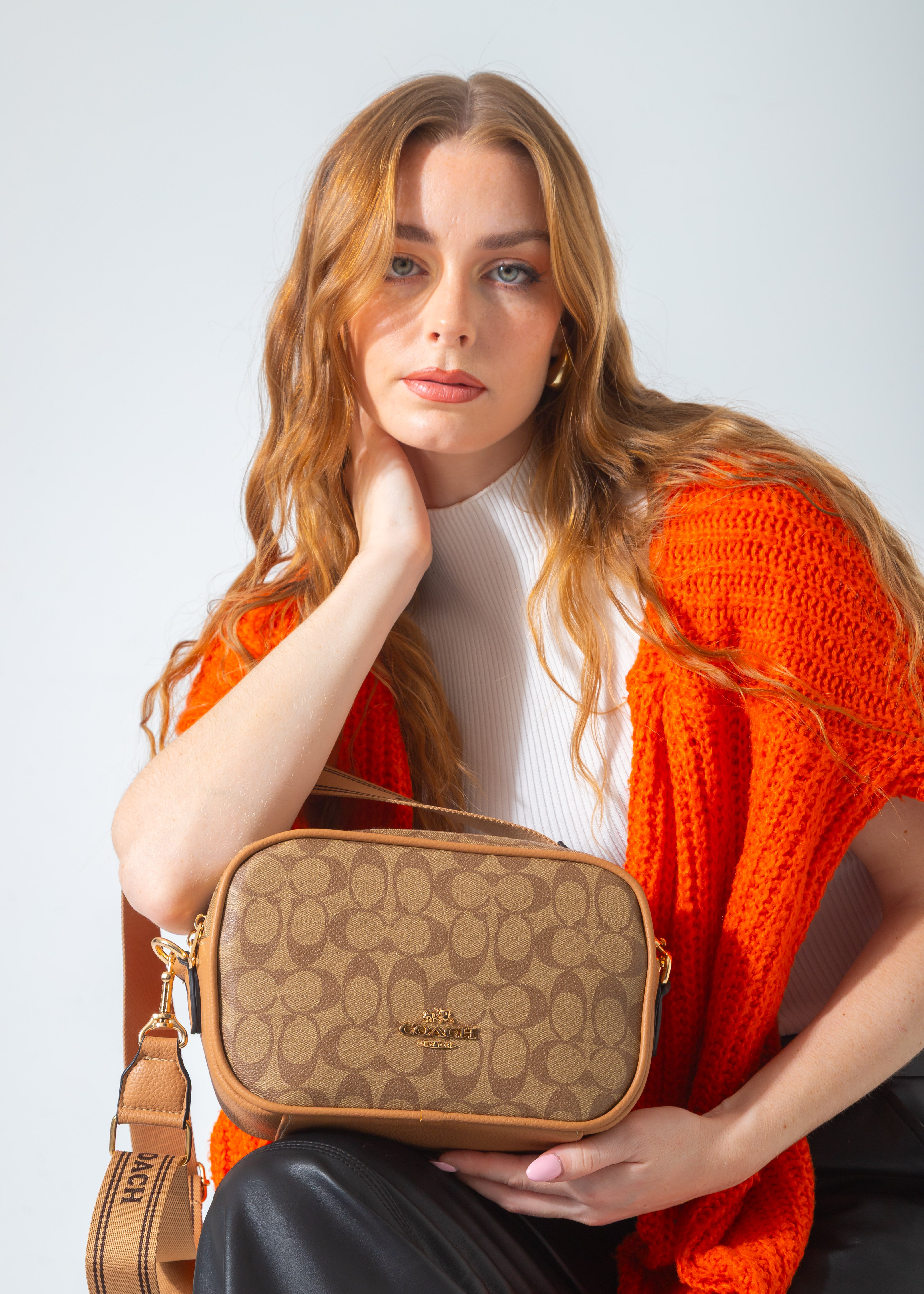 Structured Crossbody Bag-cafe