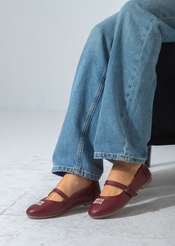 Buckle Strap Flat-marron