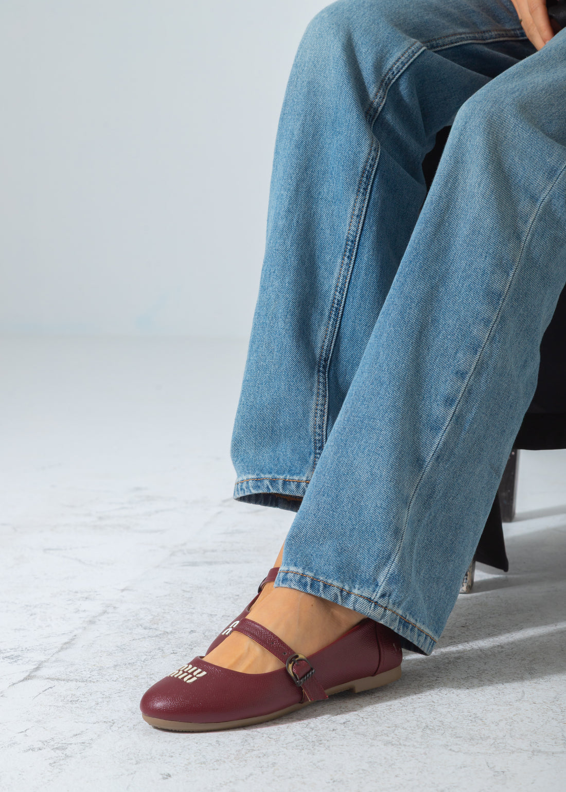 Buckle Strap Flat-marron