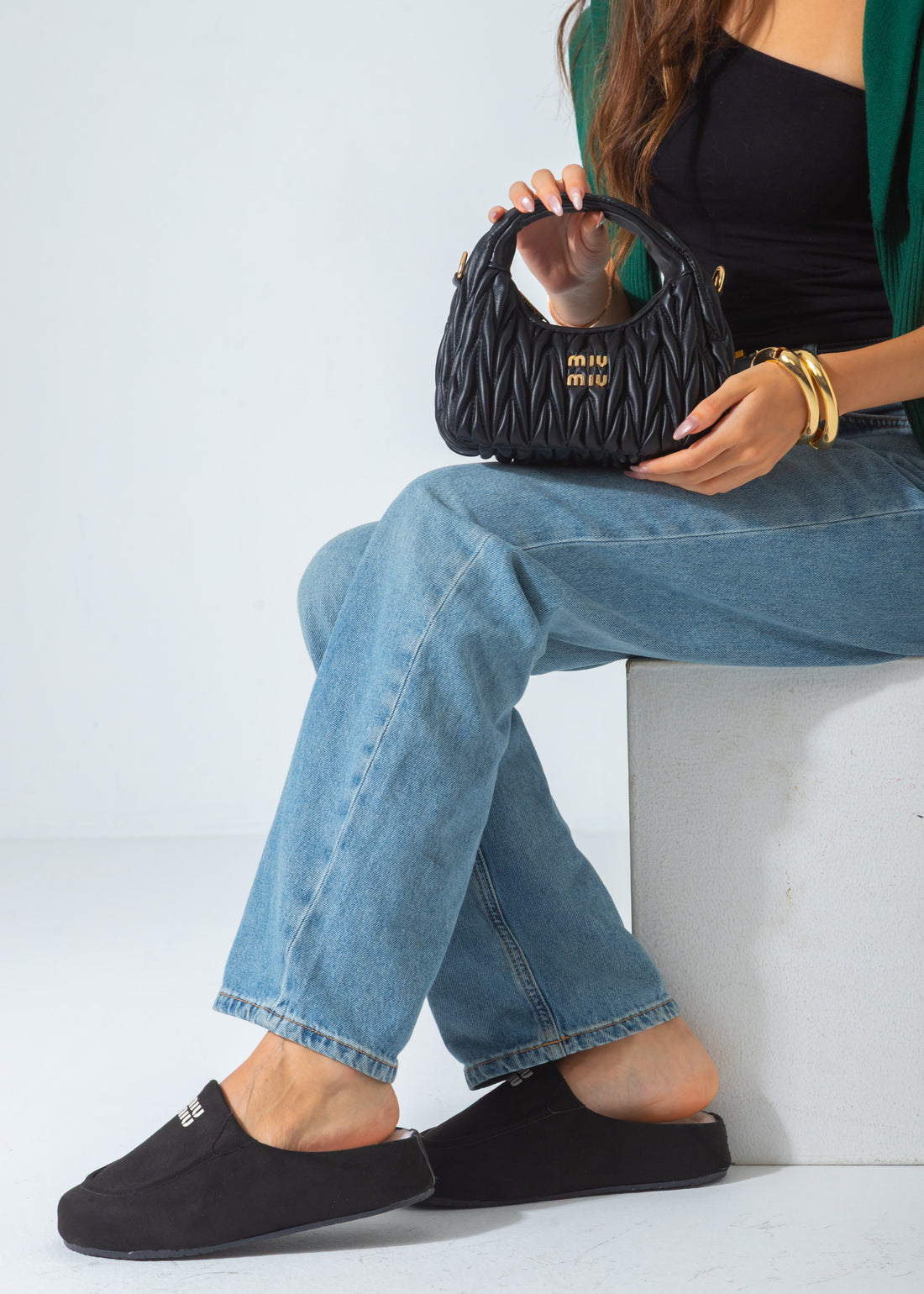 Wander Matelassé Hobo Mini-Bag-black