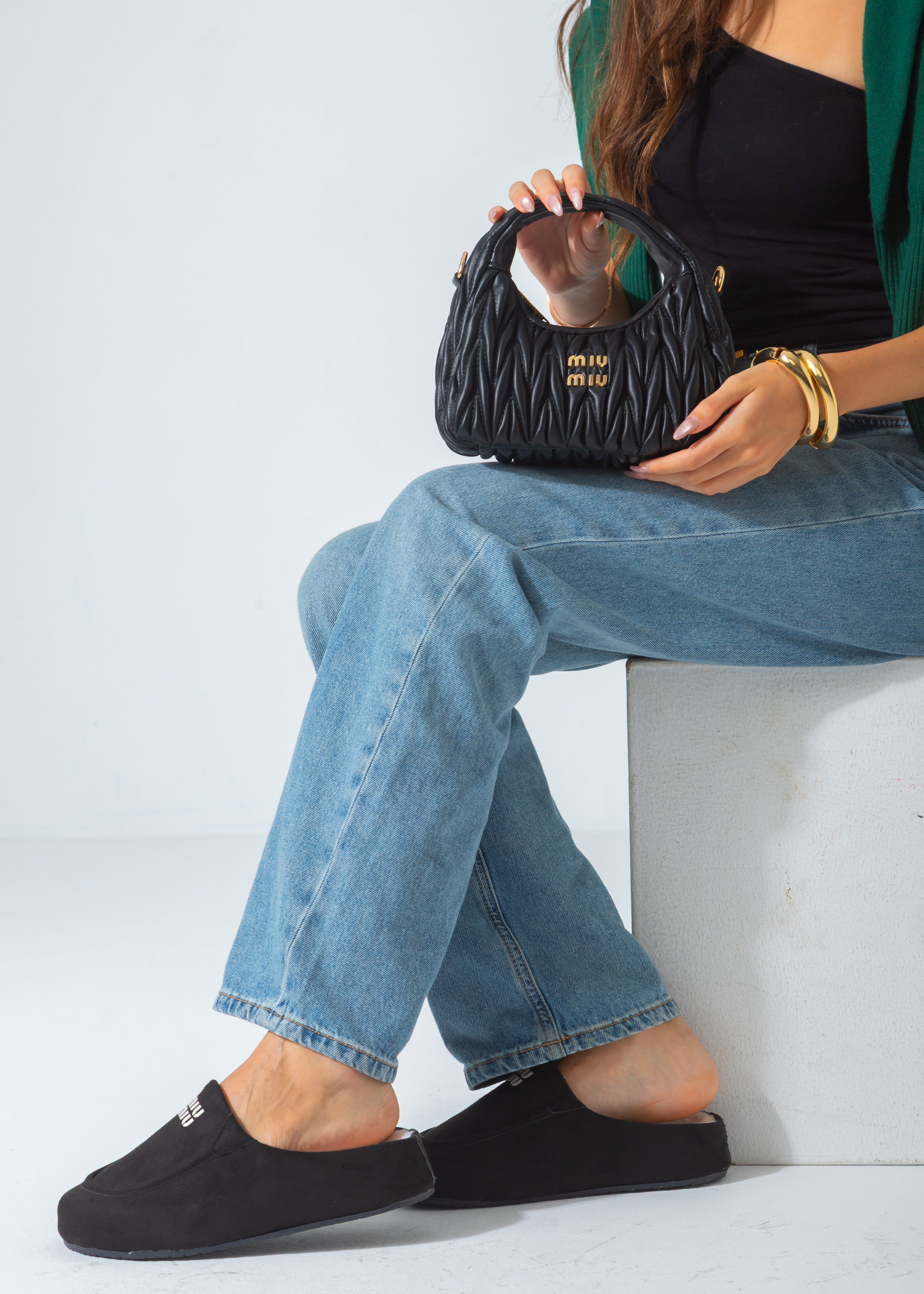 Wander Matelassé Hobo Mini-Bag-black