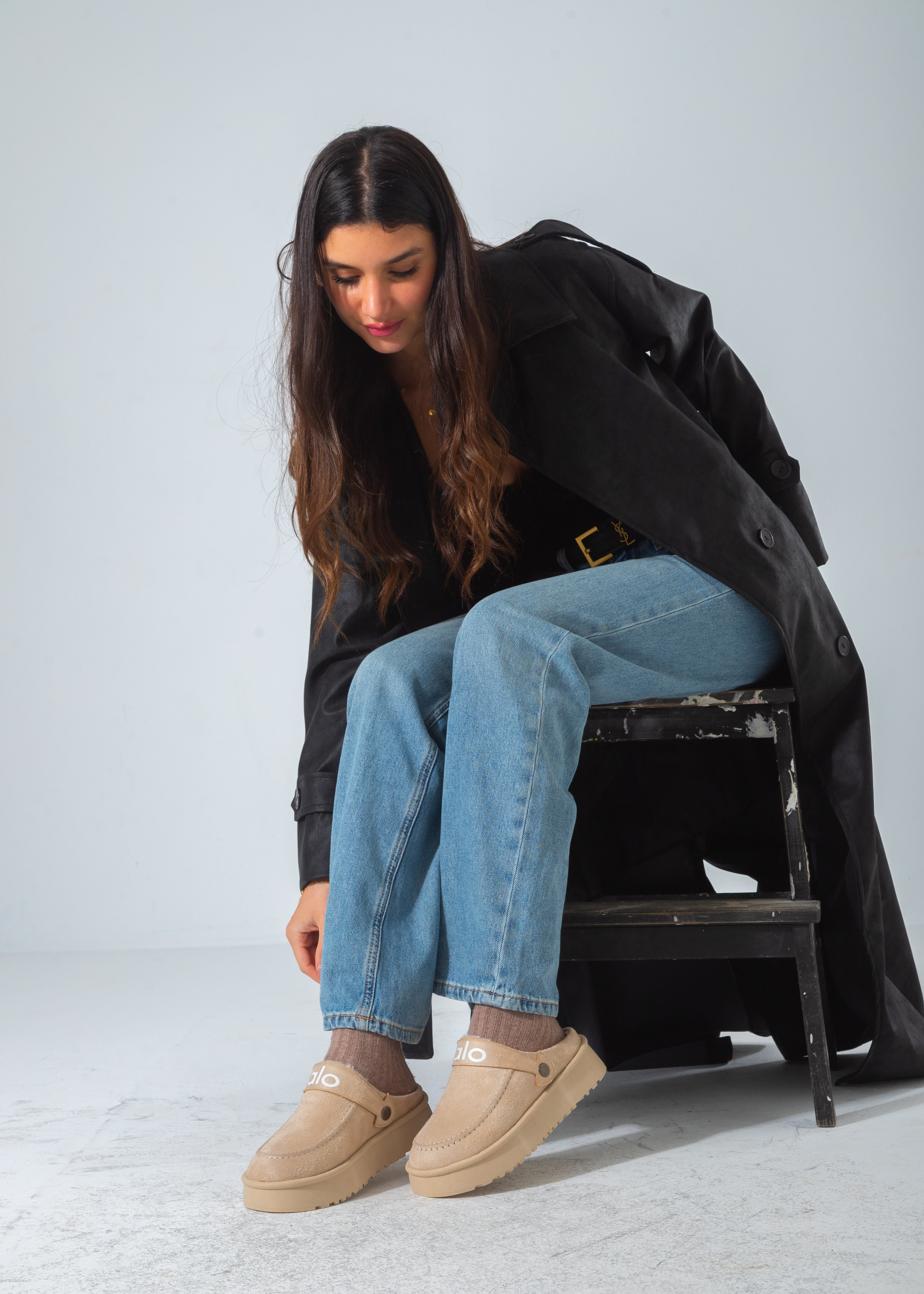 The Cozy Platform Clog-beige