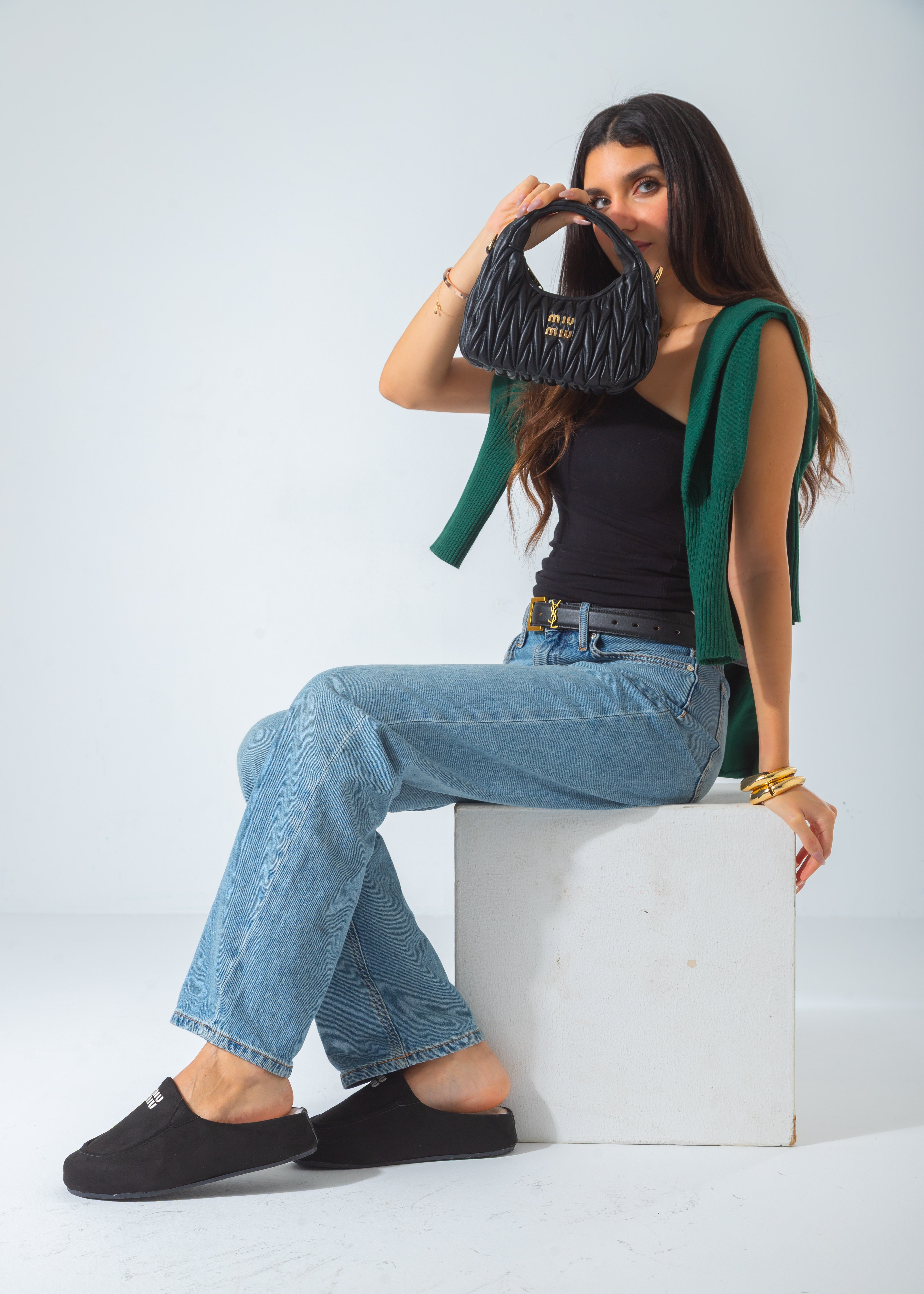 Wander Matelassé Hobo Mini-Bag-black