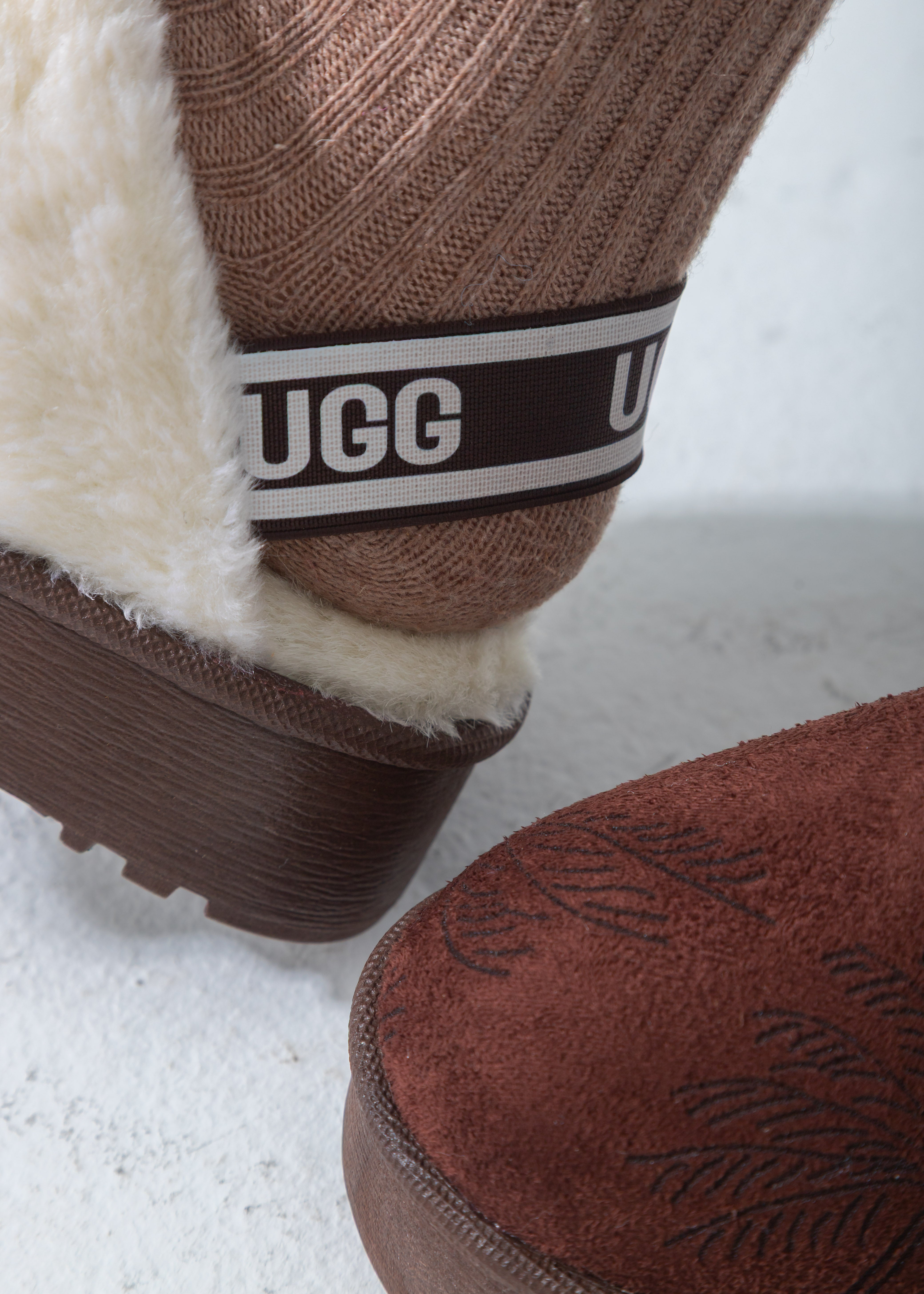 Elastic Strap Cozy Platform Clogs-brown