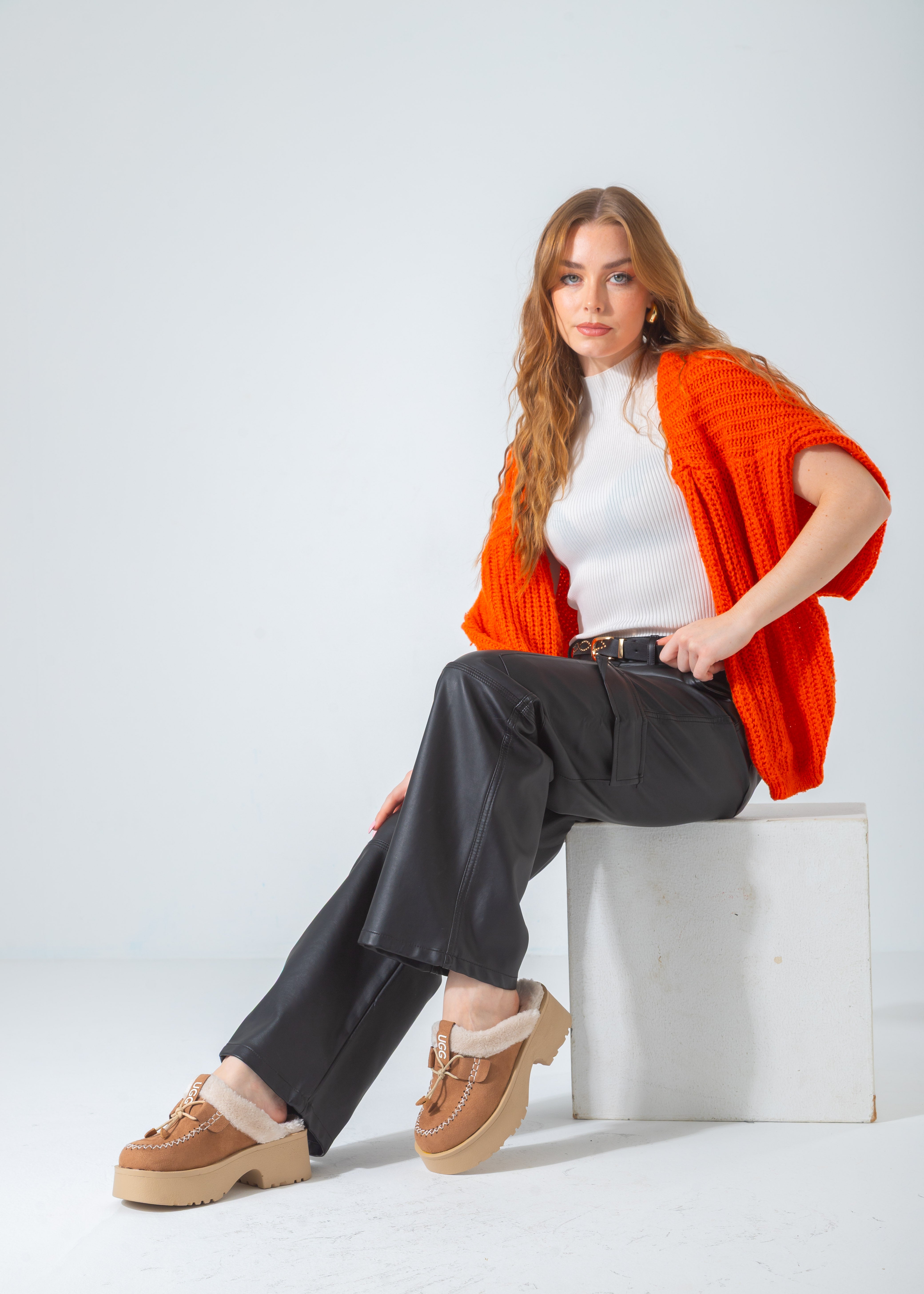 Lace-Up Moccasin Platform Clog-cafe