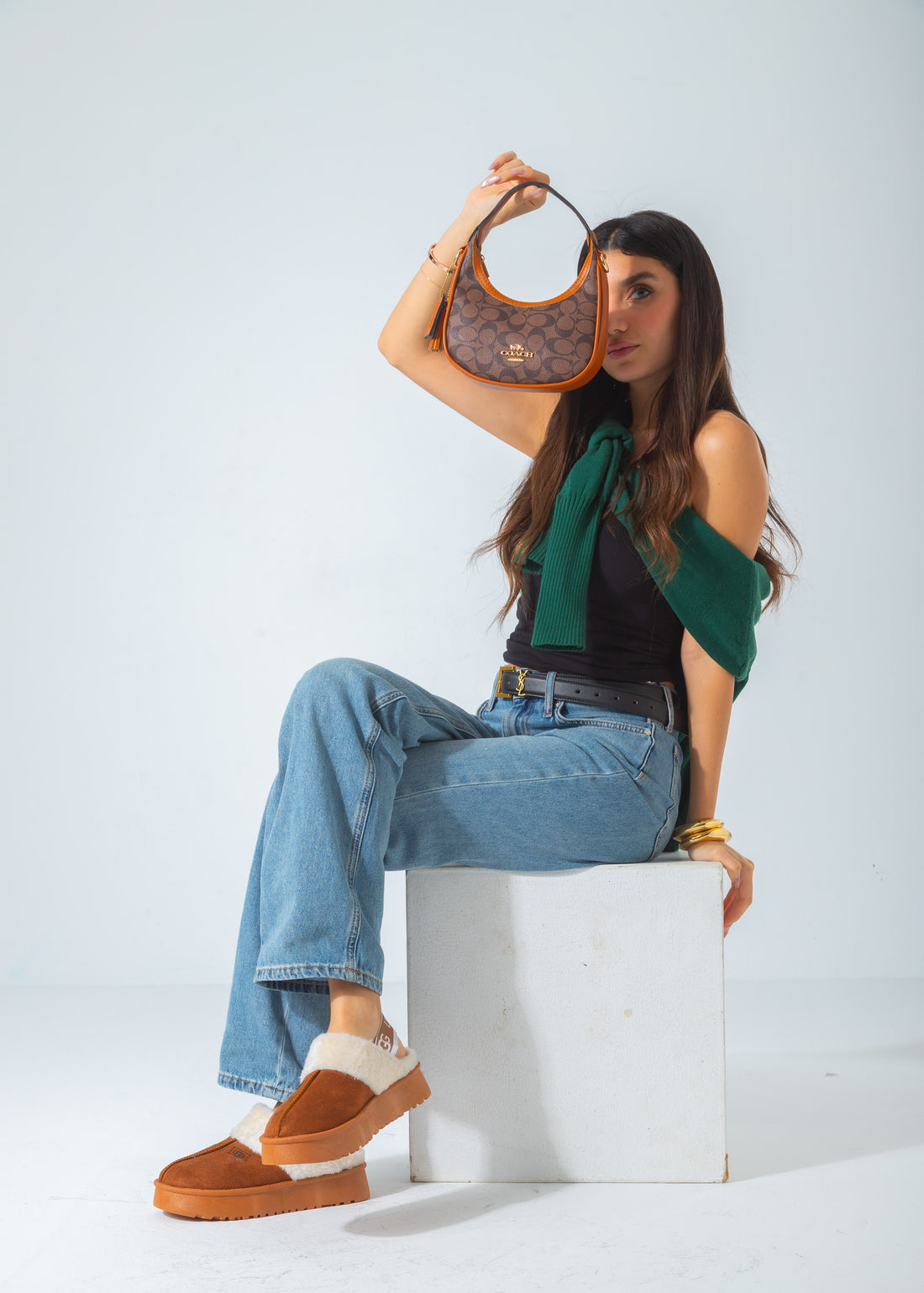 Canvas Demi Shoulder Bag-light-camel