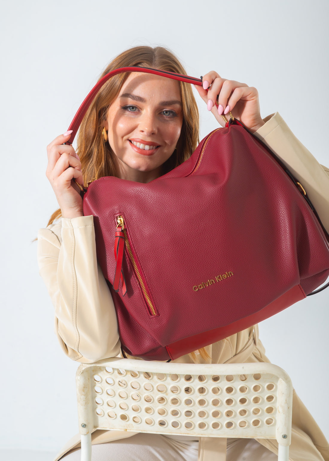 Calvin Klein Soft Hobo Bag-marron
