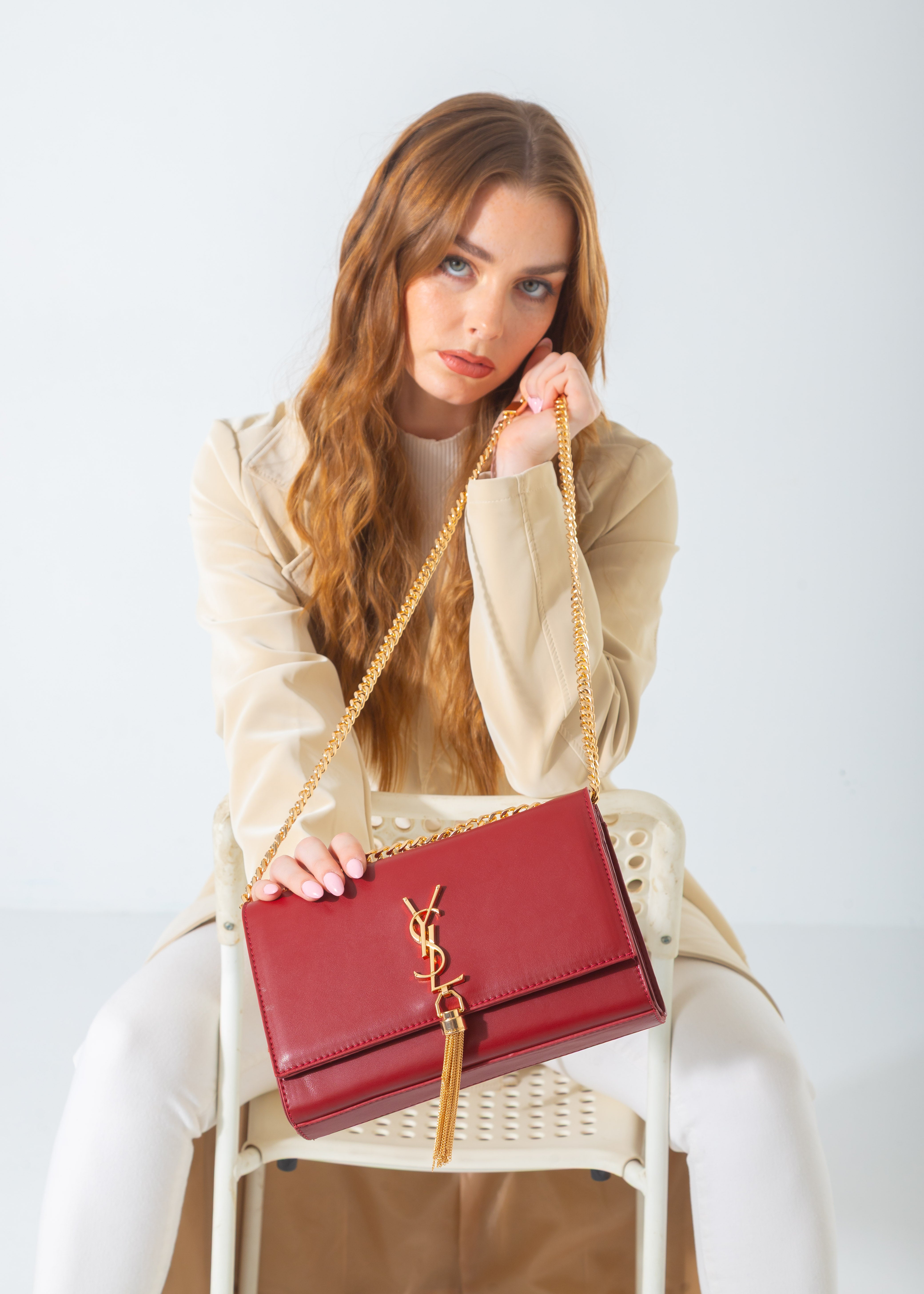 Signature Tassel Envelope Bag-marron