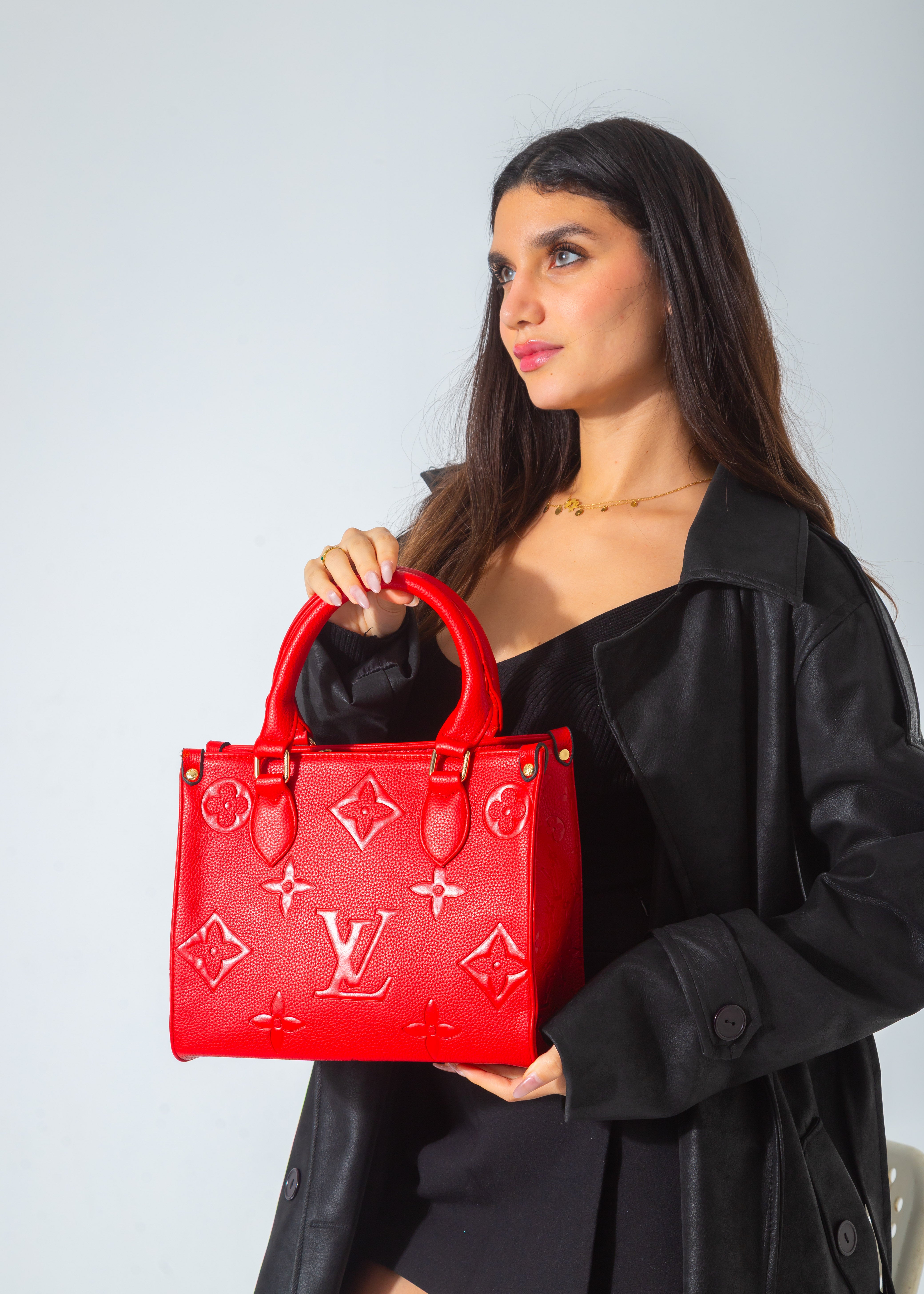 Top-Handle Carryall Bag-red