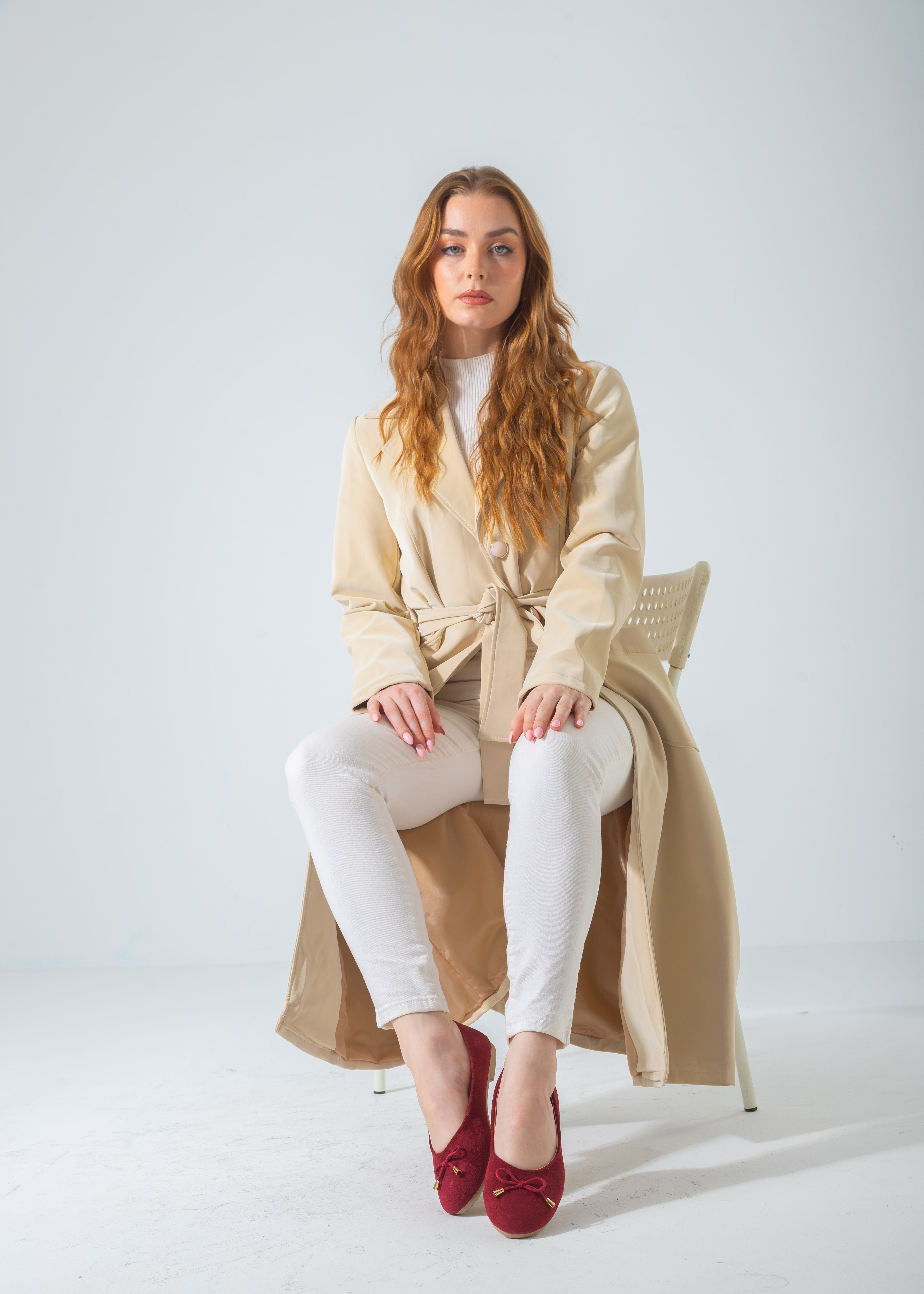 Suede Bow Ballet Flat-marron