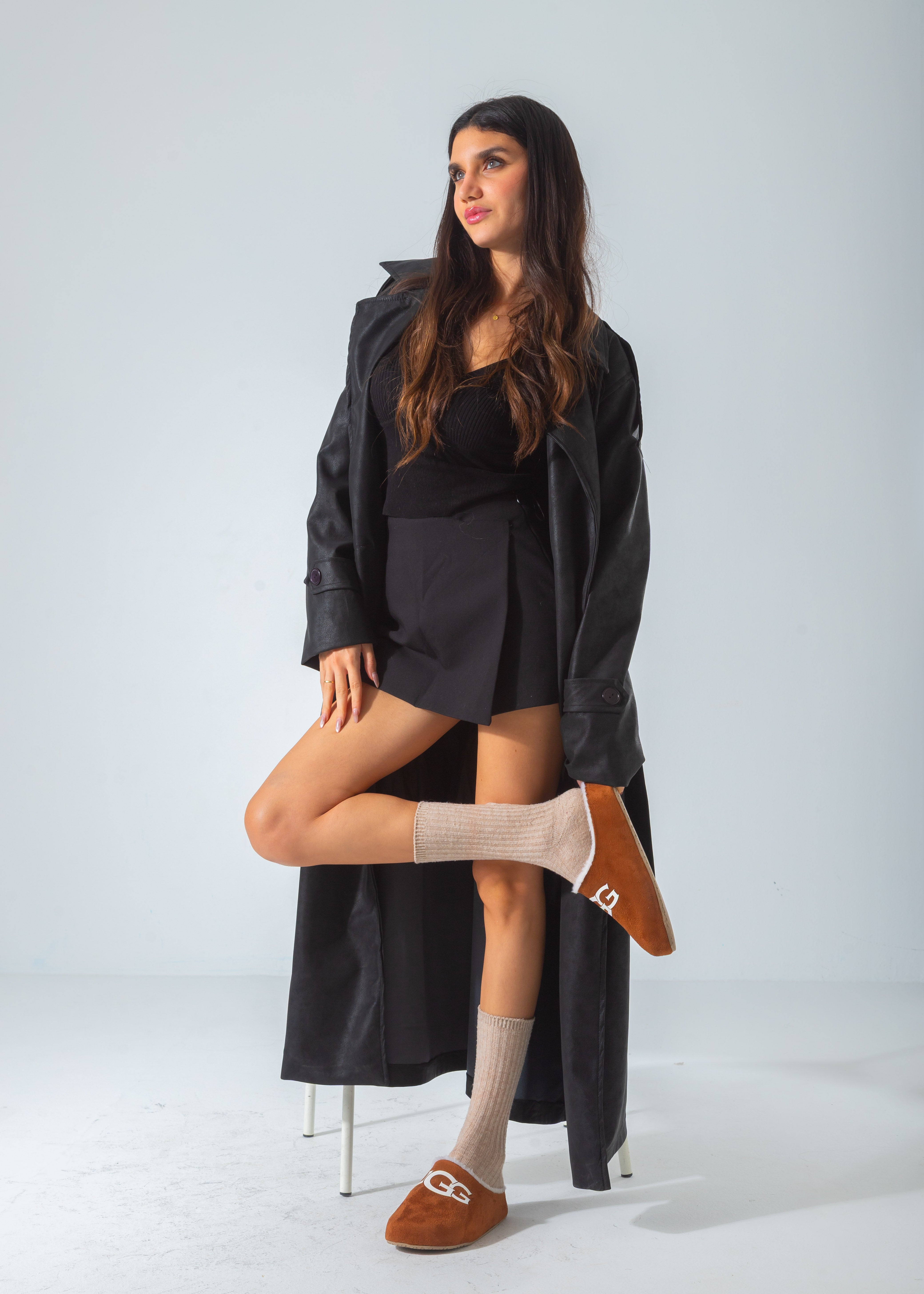 Branded Shearling Colgs-camel