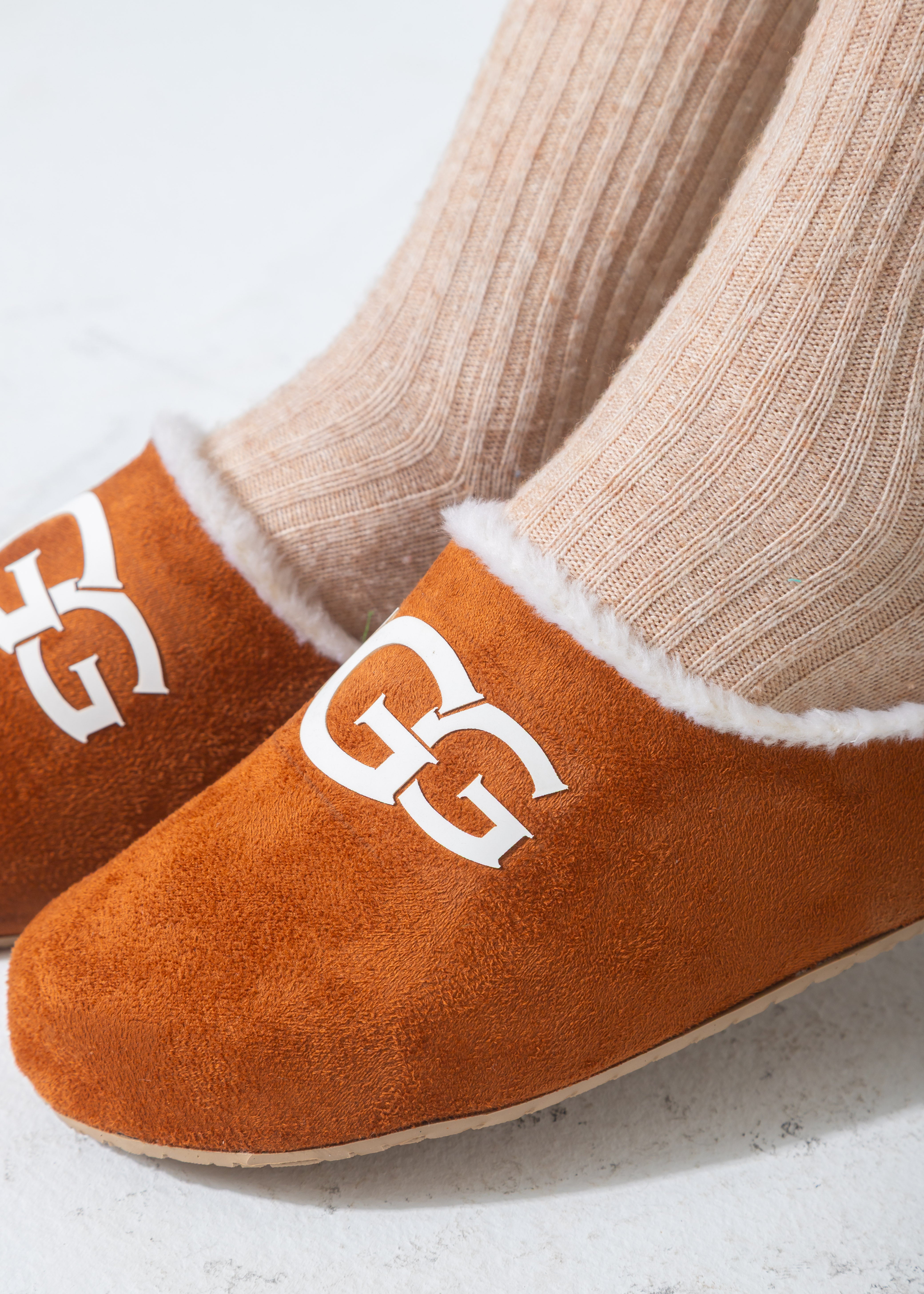 Branded Shearling Colgs-camel