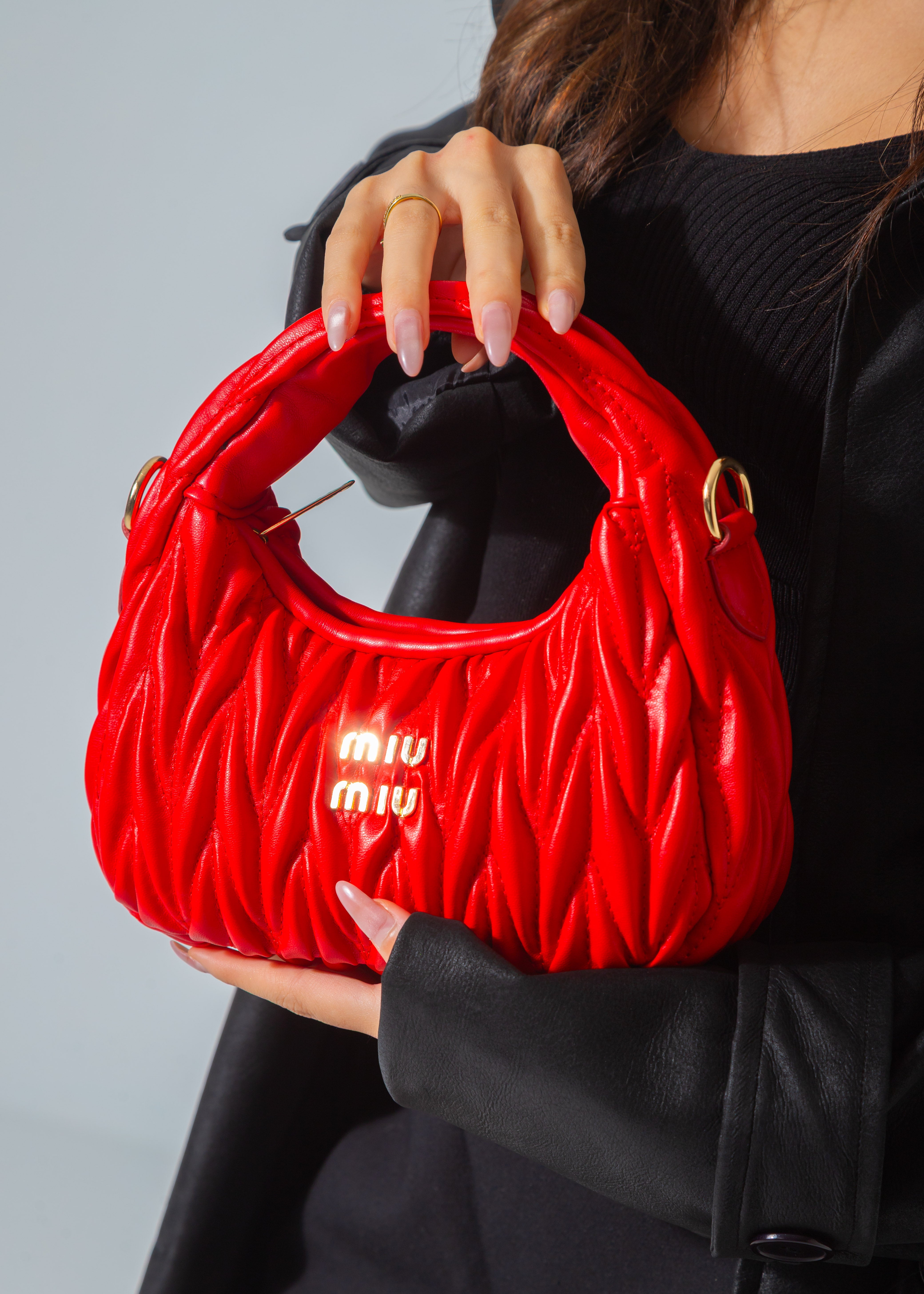 Wander Matelassé Hobo Mini-Bag-red