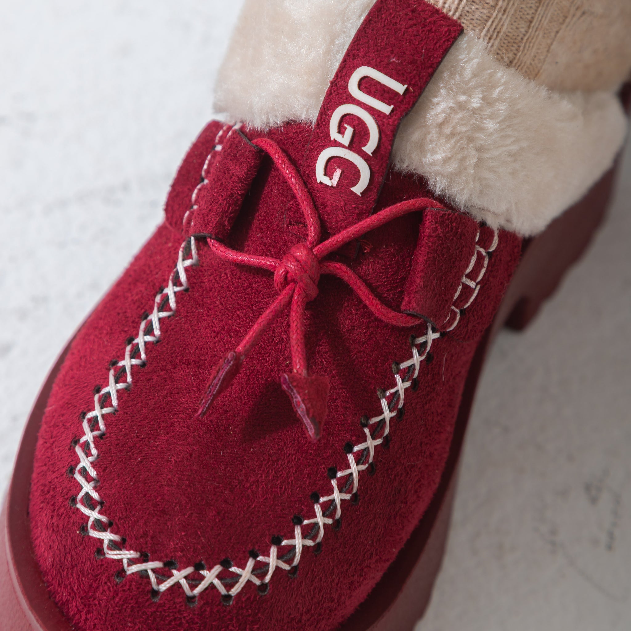 Lace-Up Moccasin Platform Clog-marron