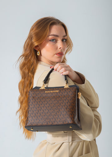 The Convertible Top-Handle Bag-black&brown