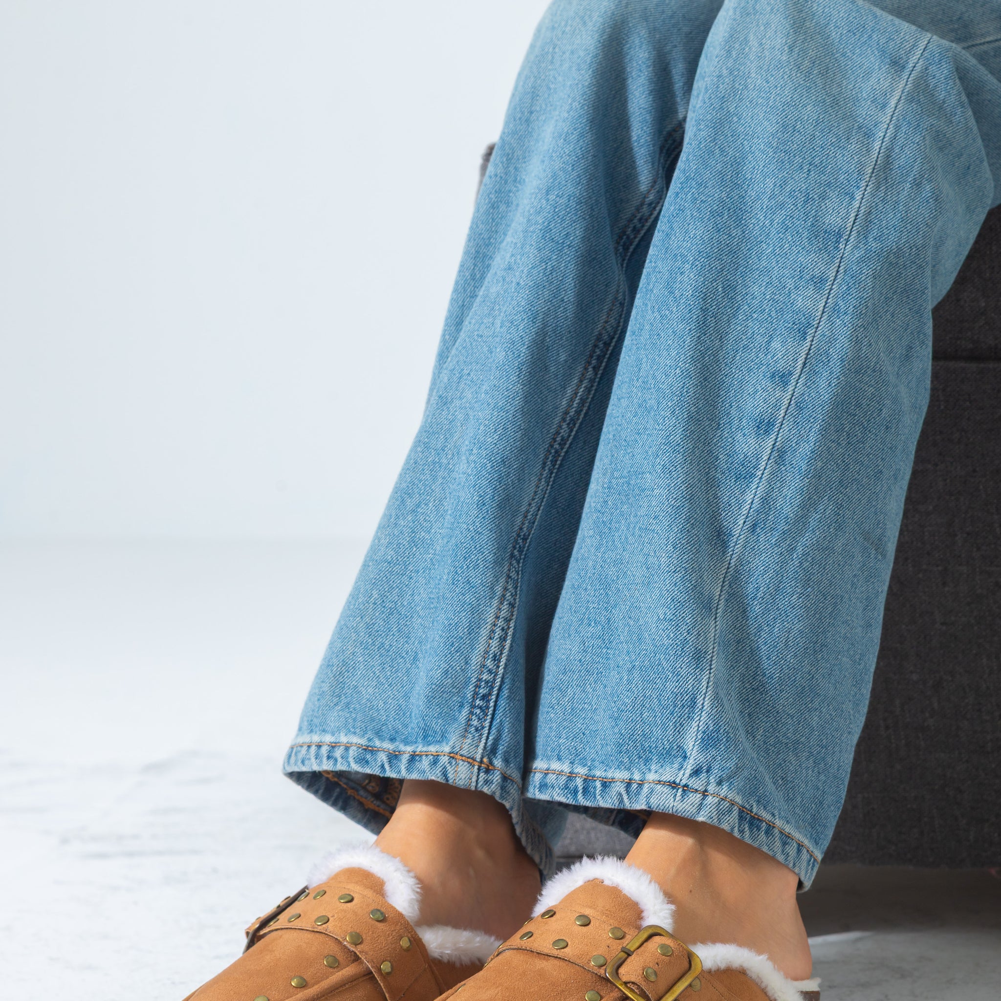 Stud-Detail Cozy Clogs-cafe