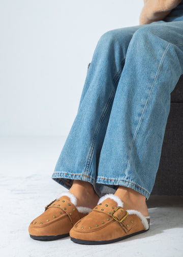 Stud-Detail Cozy Clogs-cafe