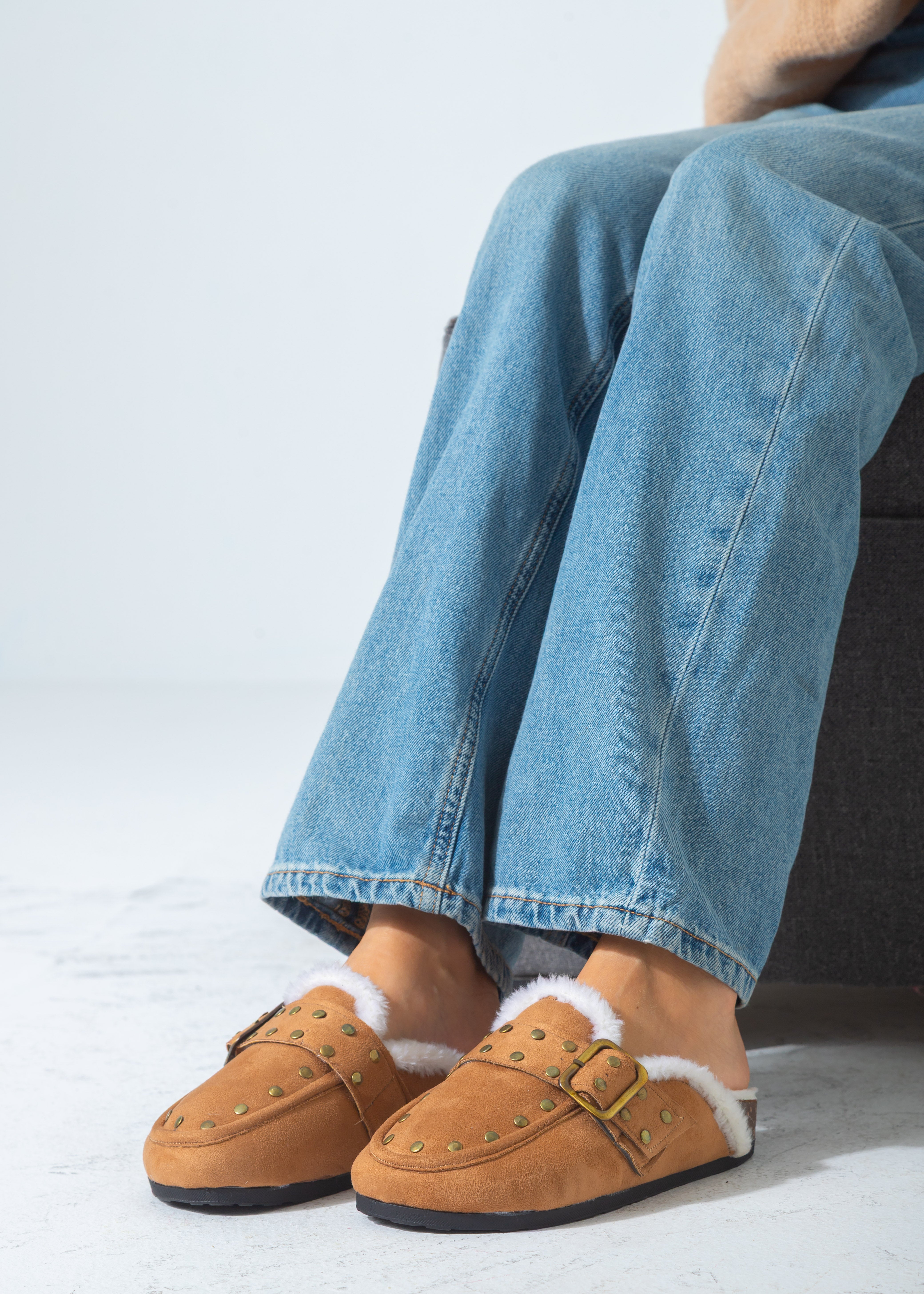 Stud-Detail Cozy Clogs-cafe