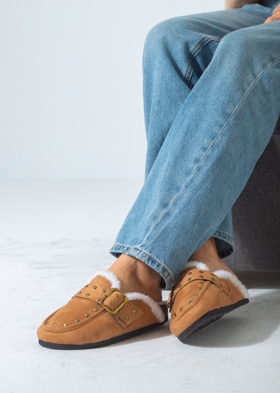 Stud-Detail Cozy Clogs-cafe