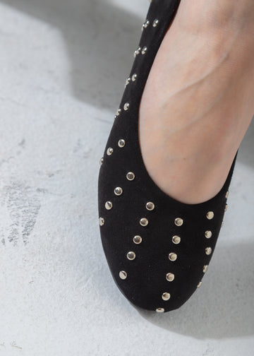 Studded Ballet Flat-black