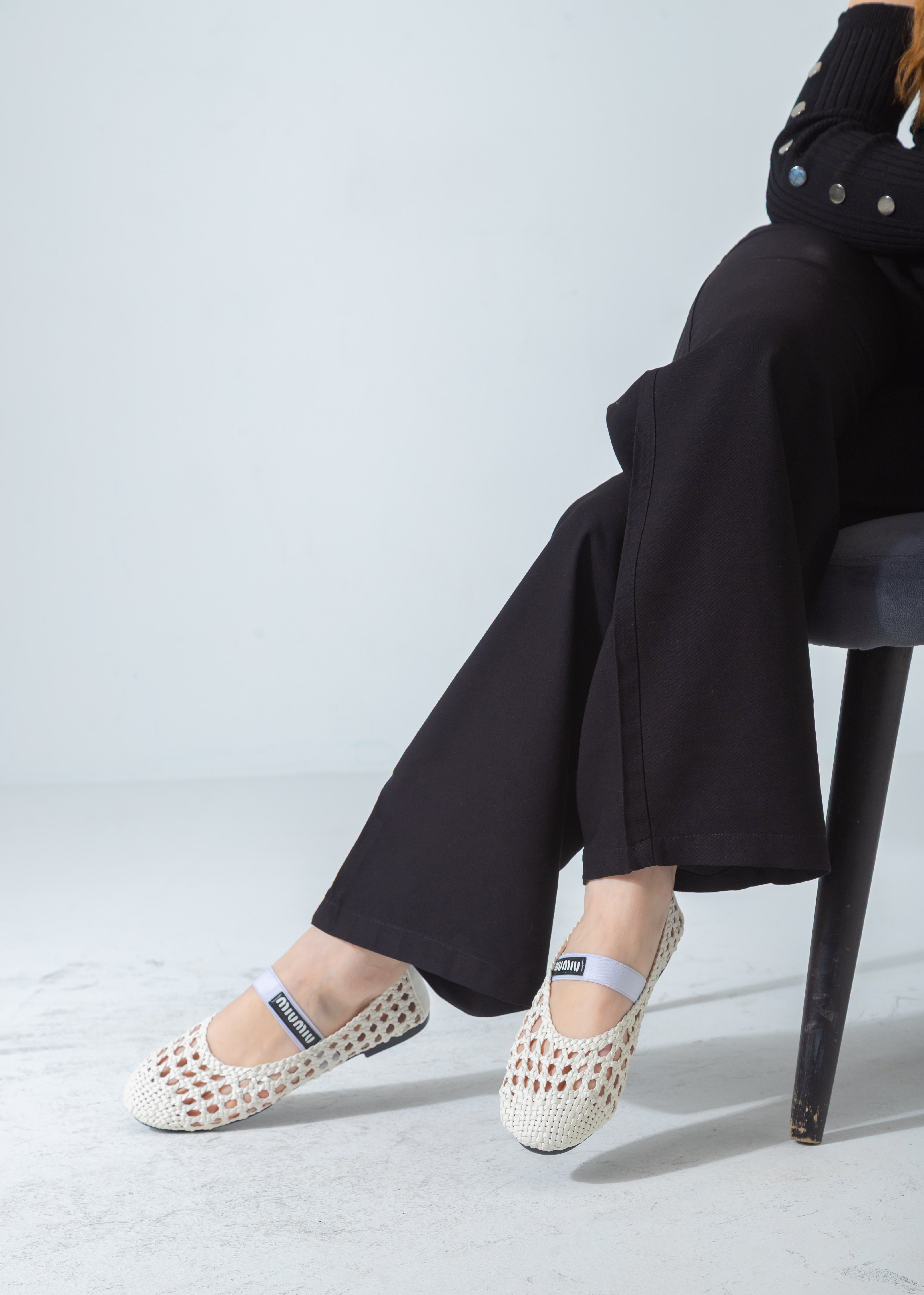 Woven Mesh Elastic Flat-white