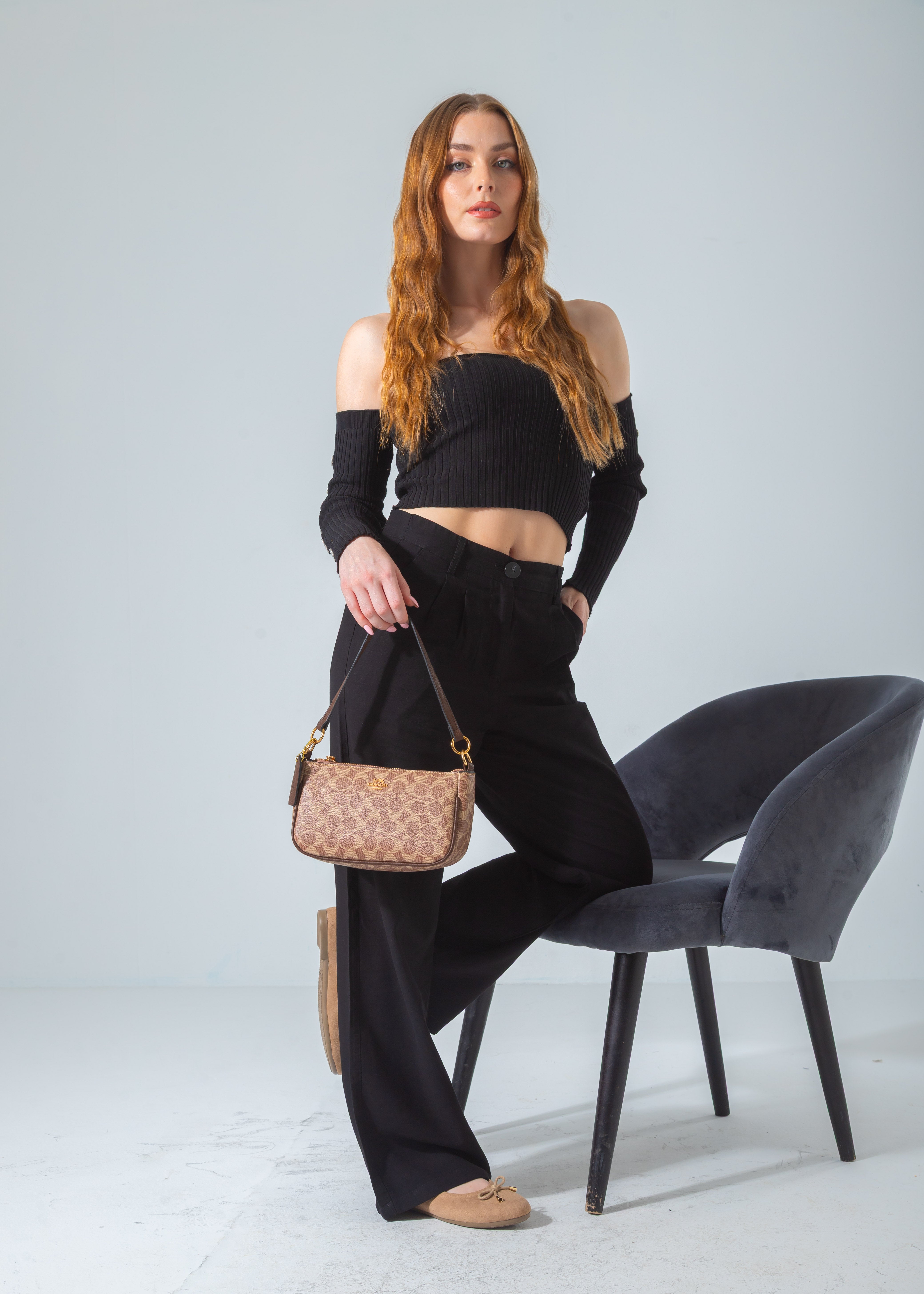 The Iconic Shoulder Pochette Bag-beige