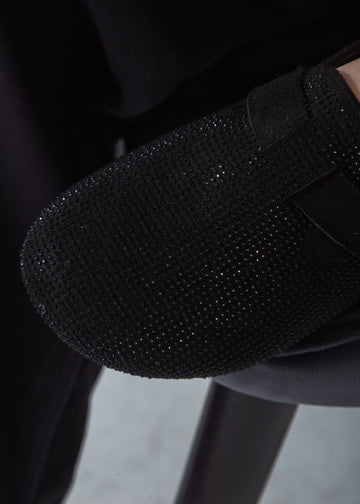 Sparkle Buckle Slip-On Clogs-black