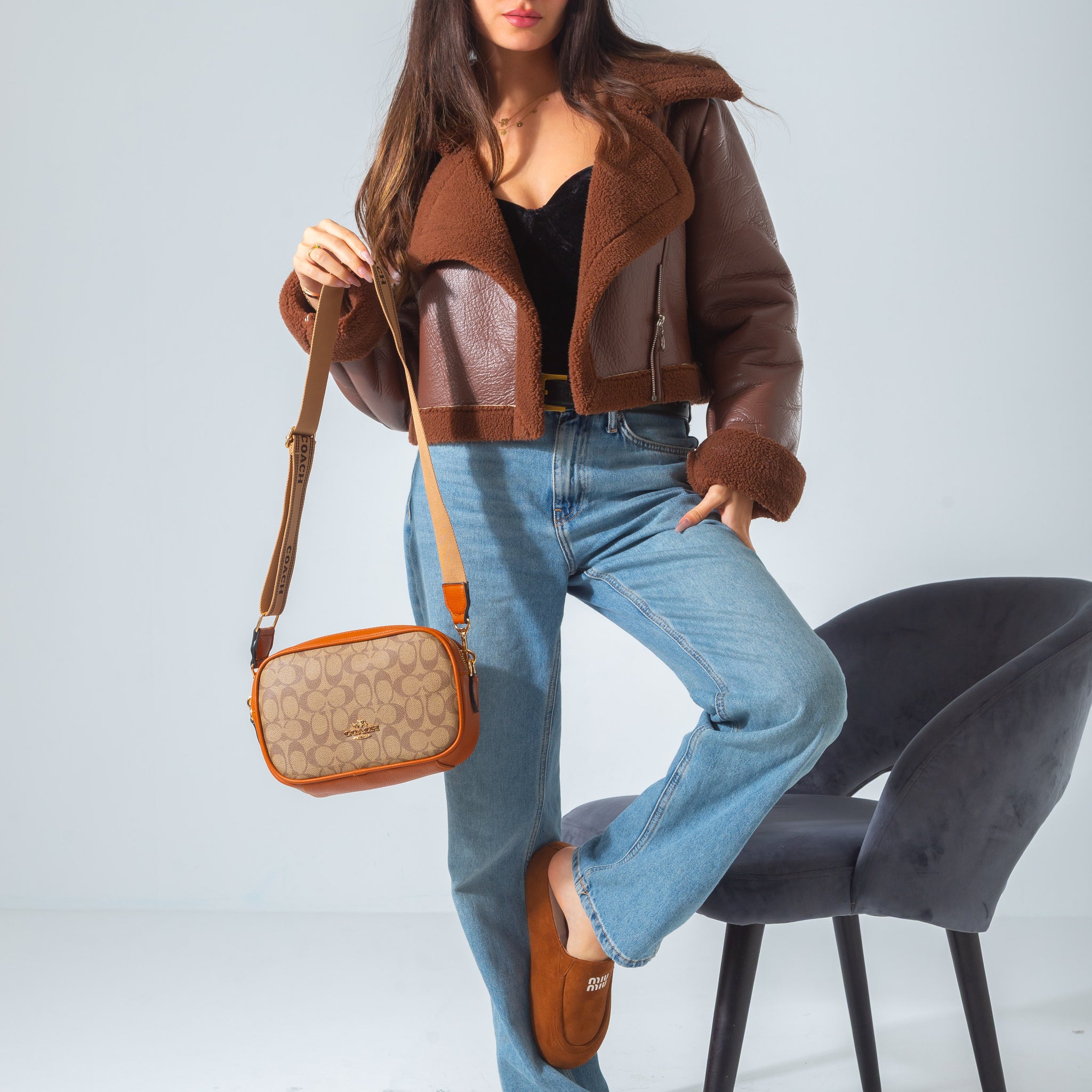 Structured Crossbody Bag-camel