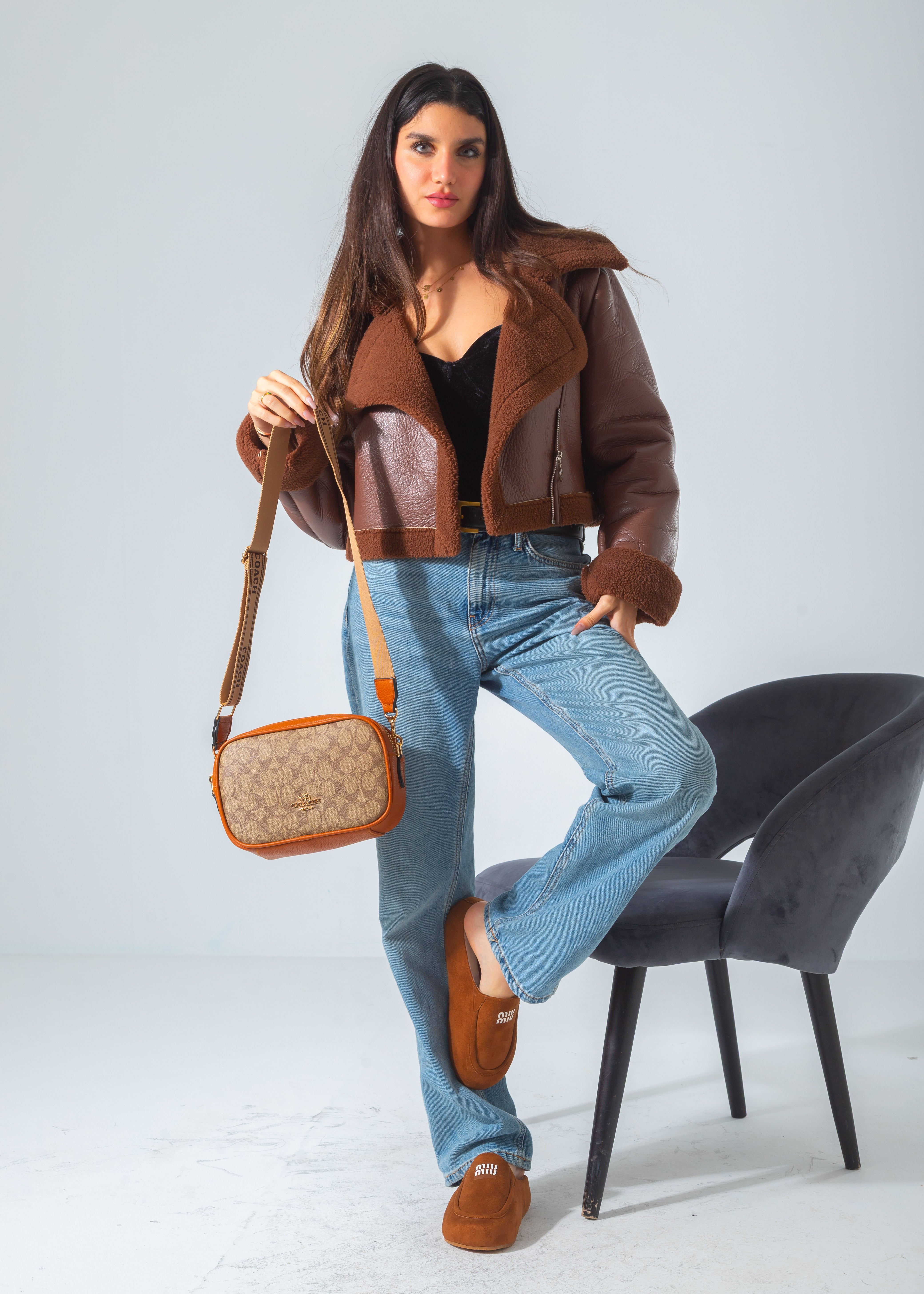 Structured Crossbody Bag-camel