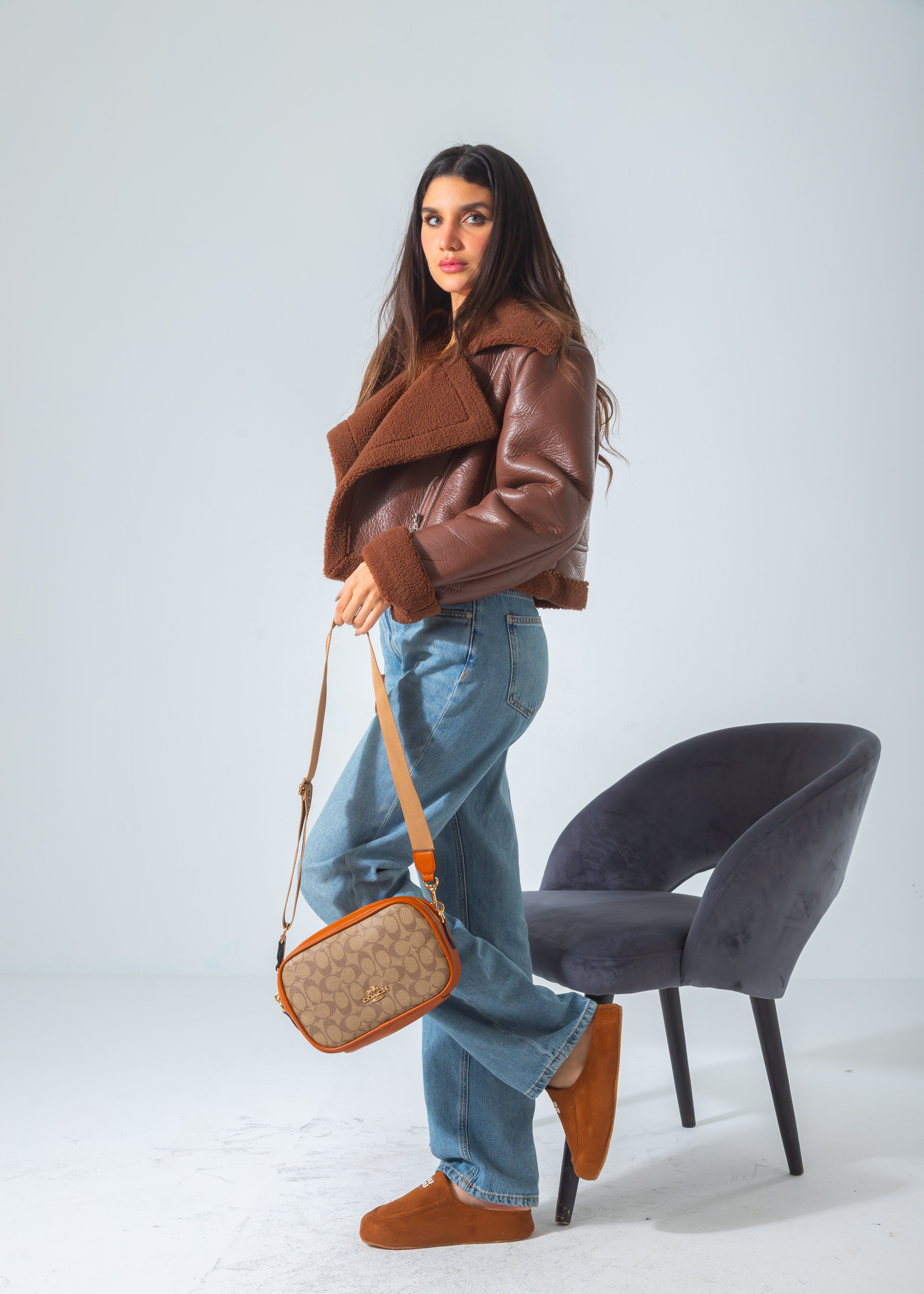 Structured Crossbody Bag-camel