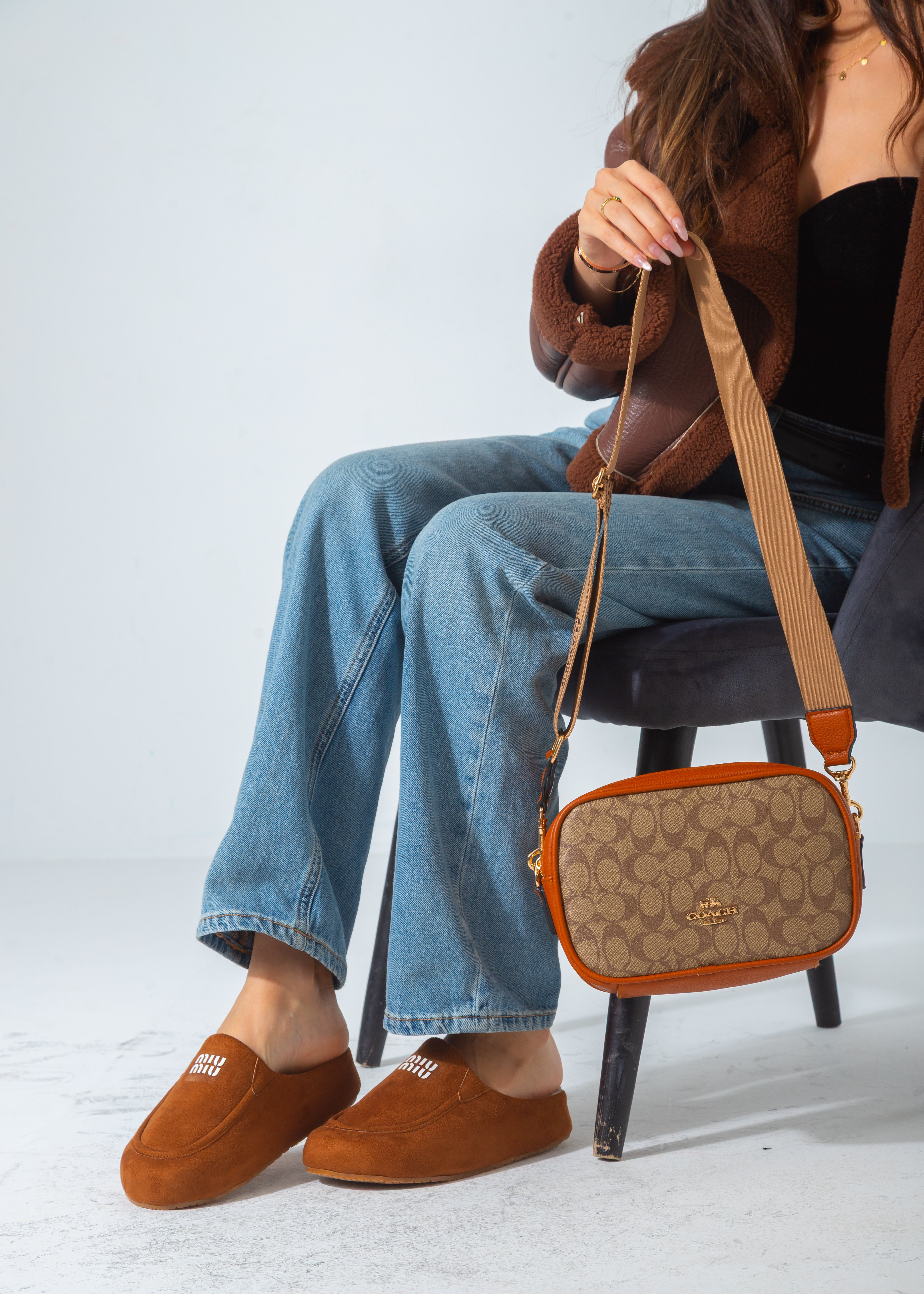 Structured Crossbody Bag-camel