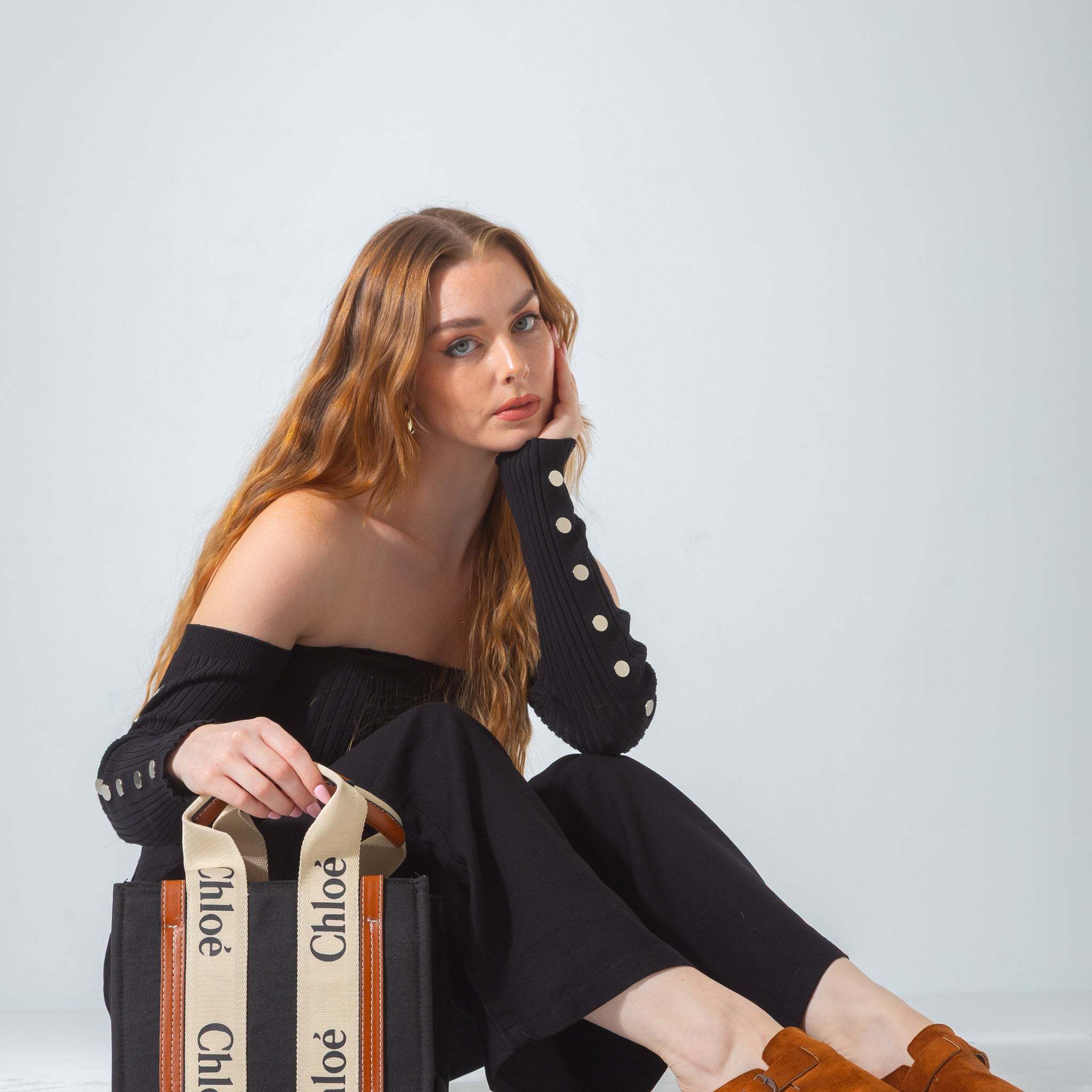 Woody Canvas Tote Bag-black