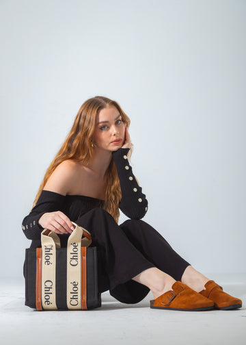 Woody Canvas Tote Bag-black