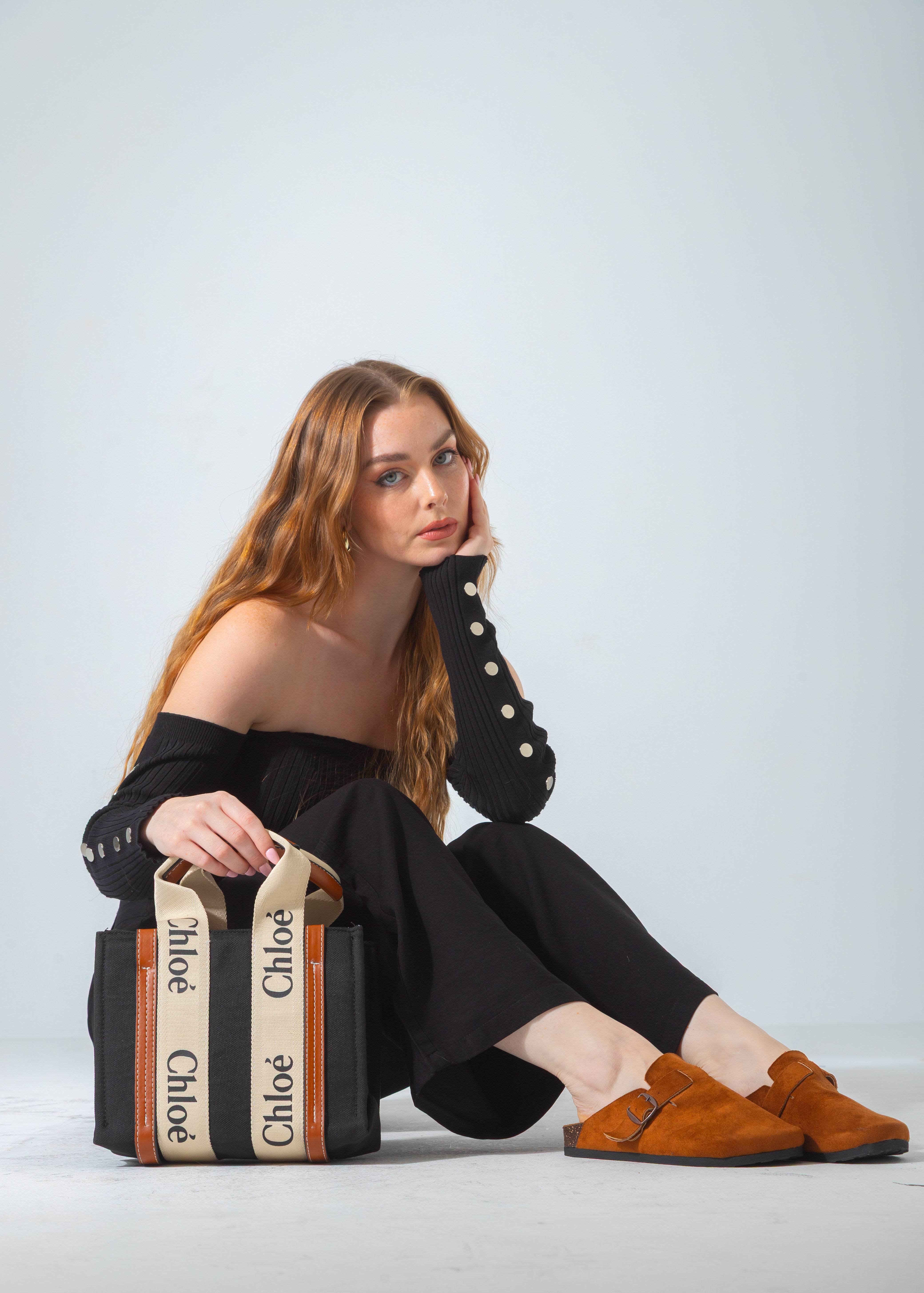 Woody Canvas Tote Bag-black