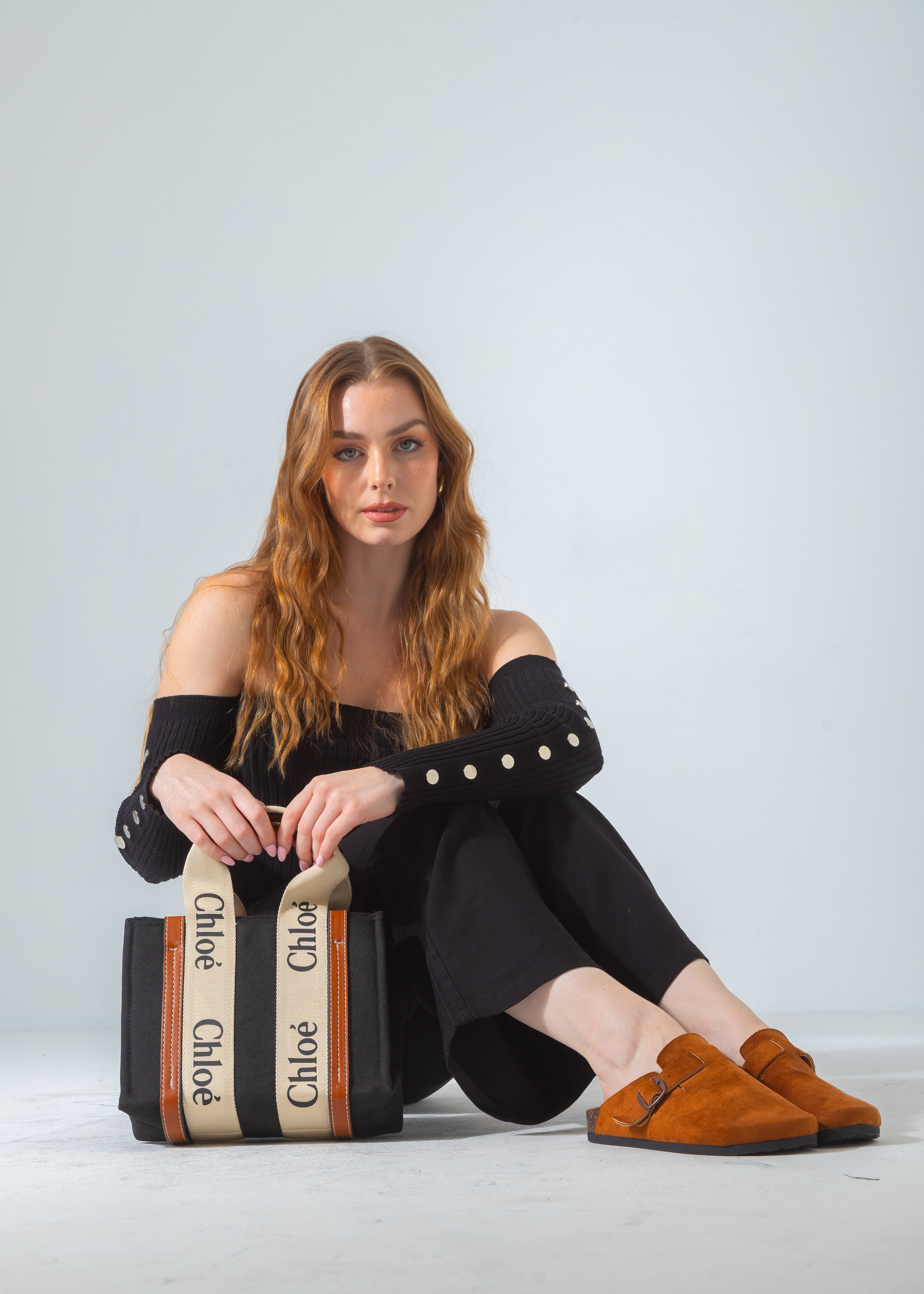 Woody Canvas Tote Bag-black