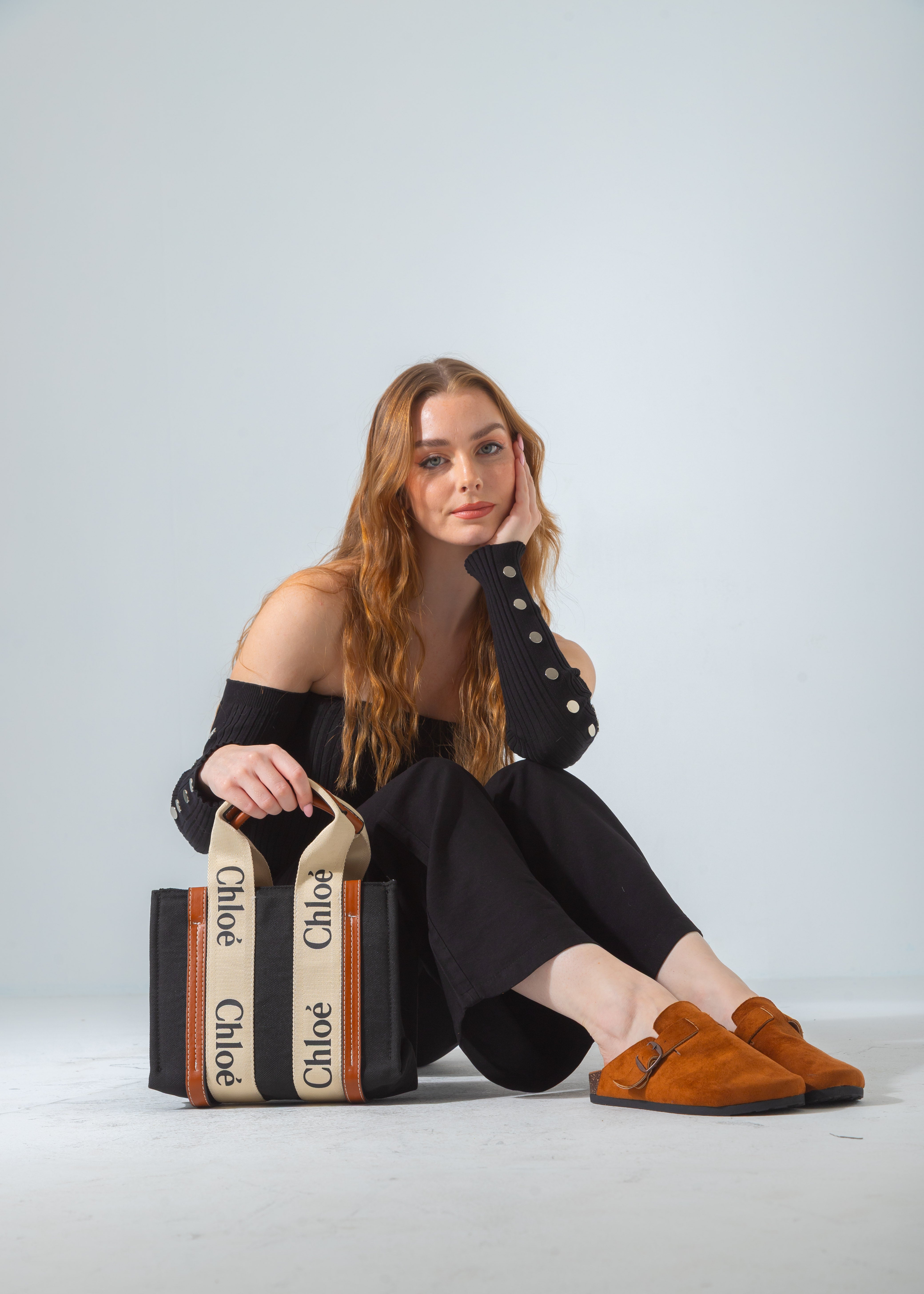 Woody Canvas Tote Bag-black