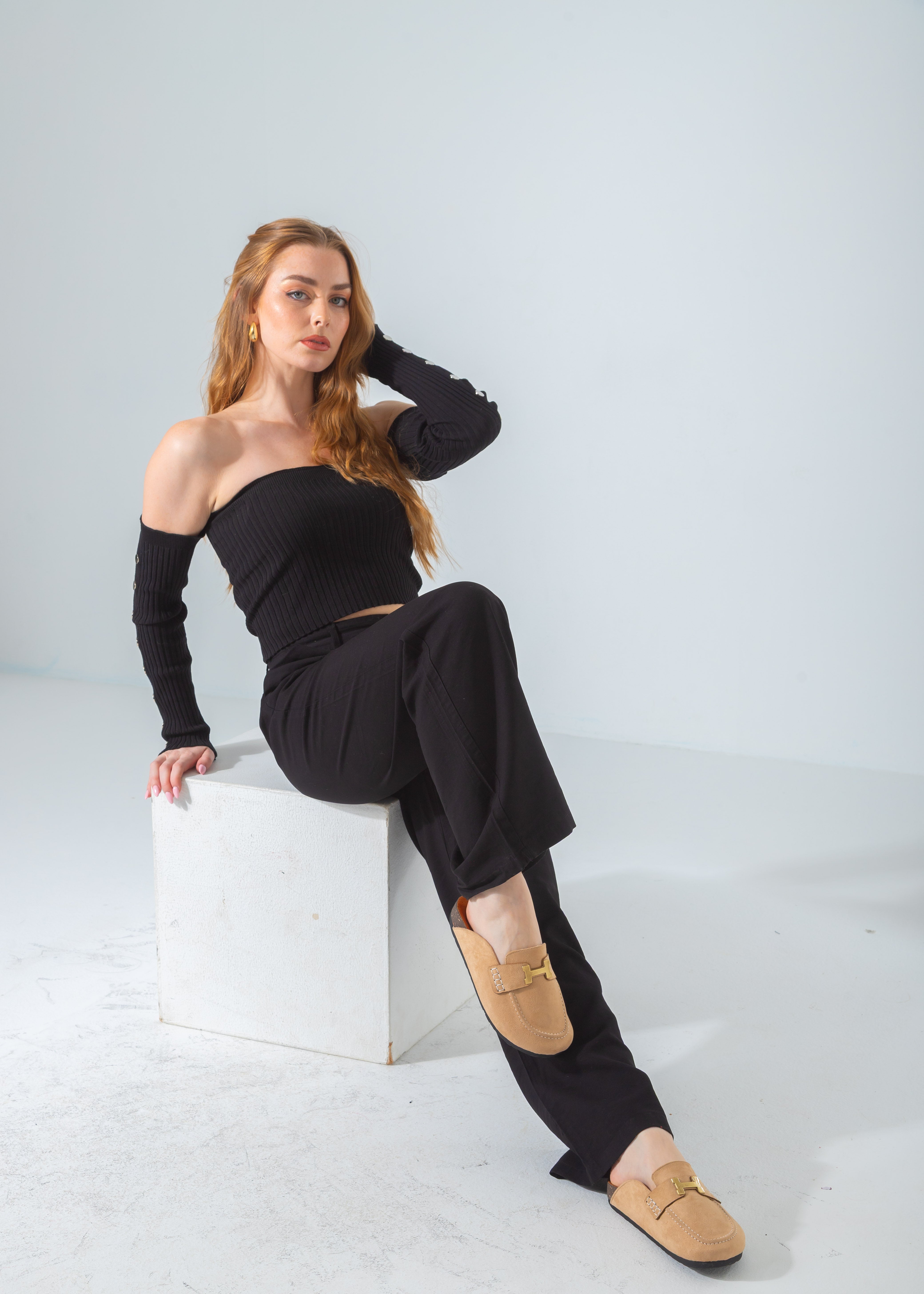 The Classic H-Bar Clog-beige