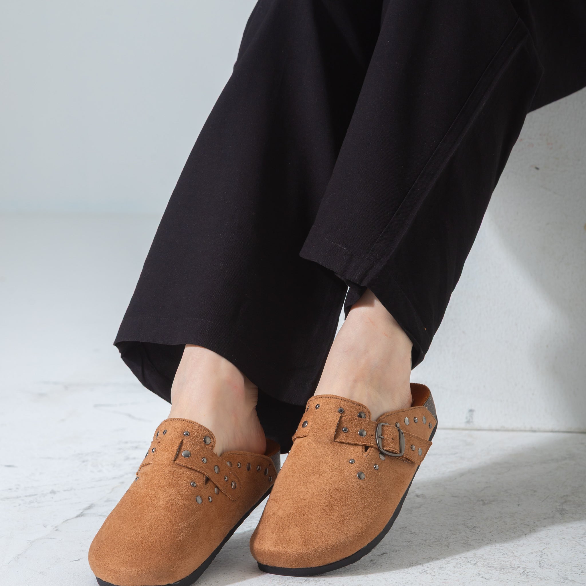 Stud-Trim Clog-camel