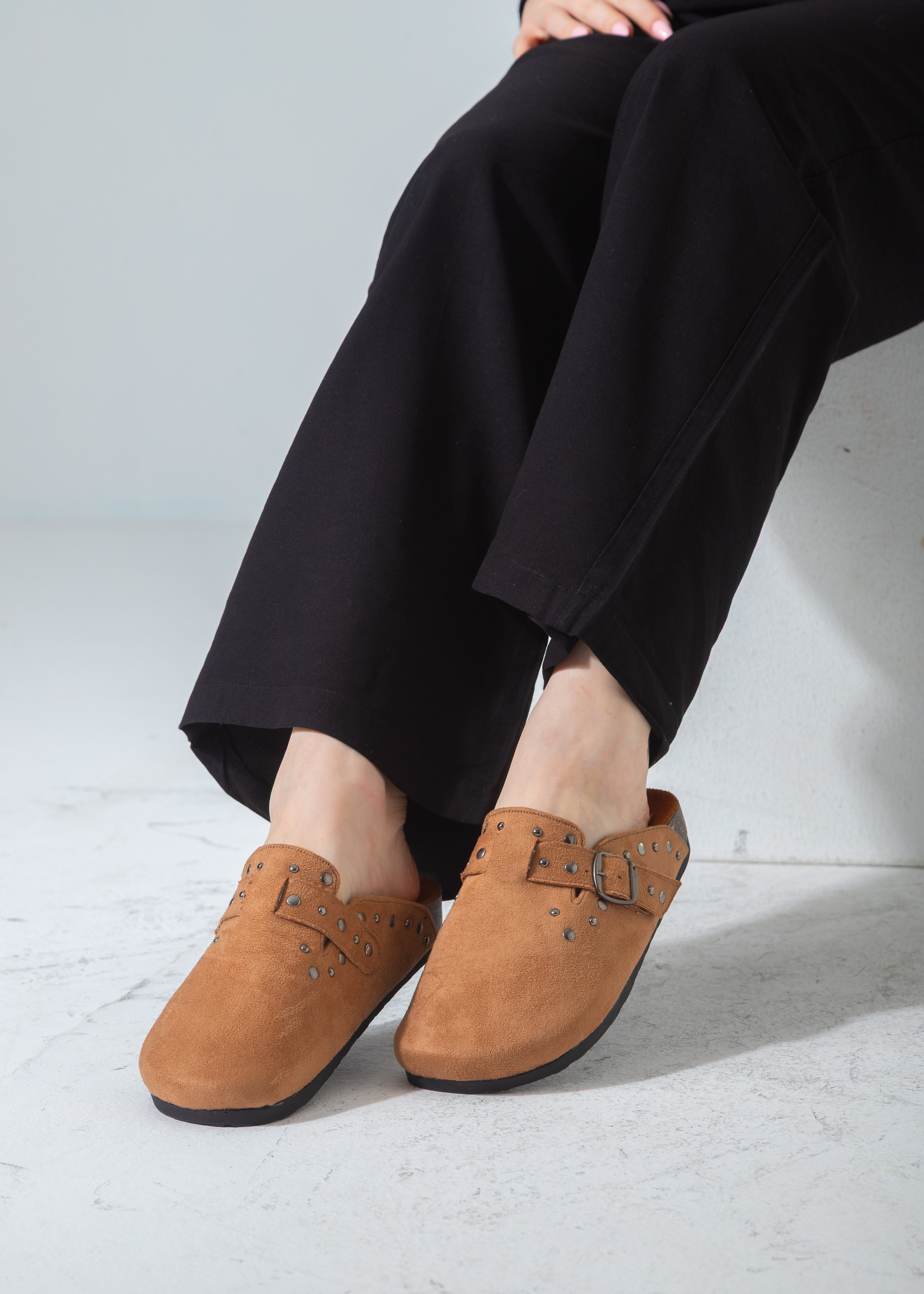 Stud-Trim Clog-camel