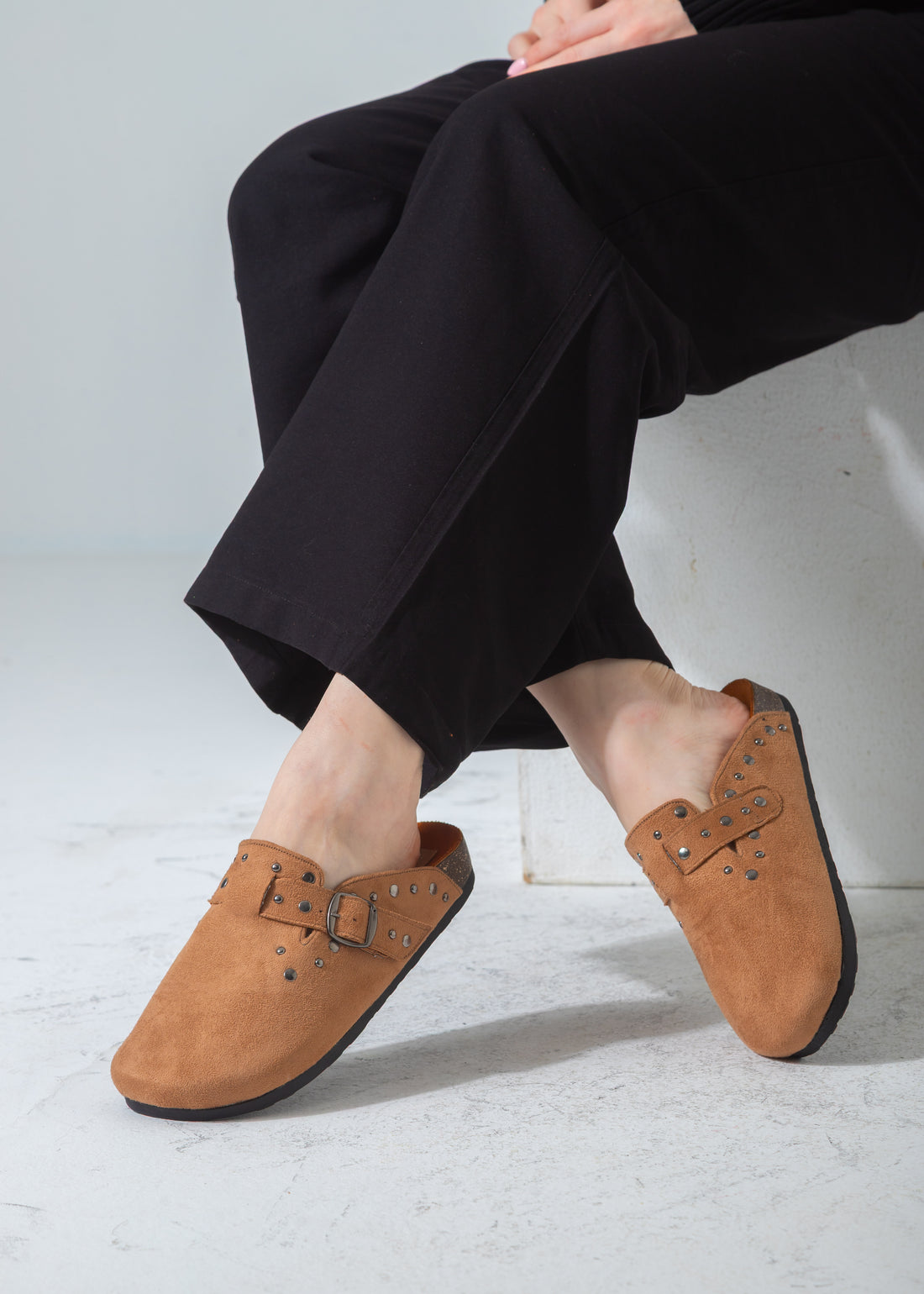 Stud-Trim Clog-camel