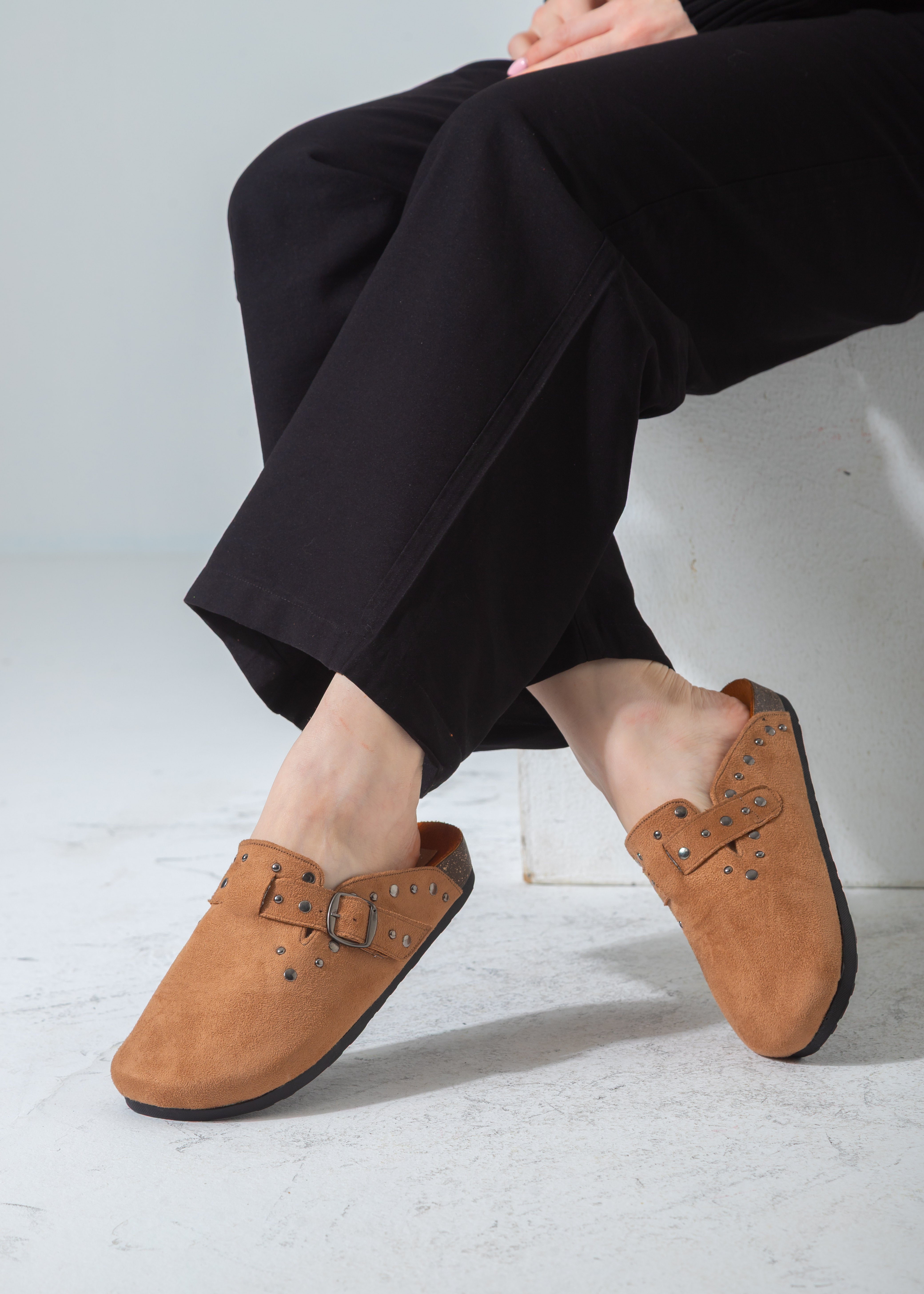 Stud-Trim Clog-camel