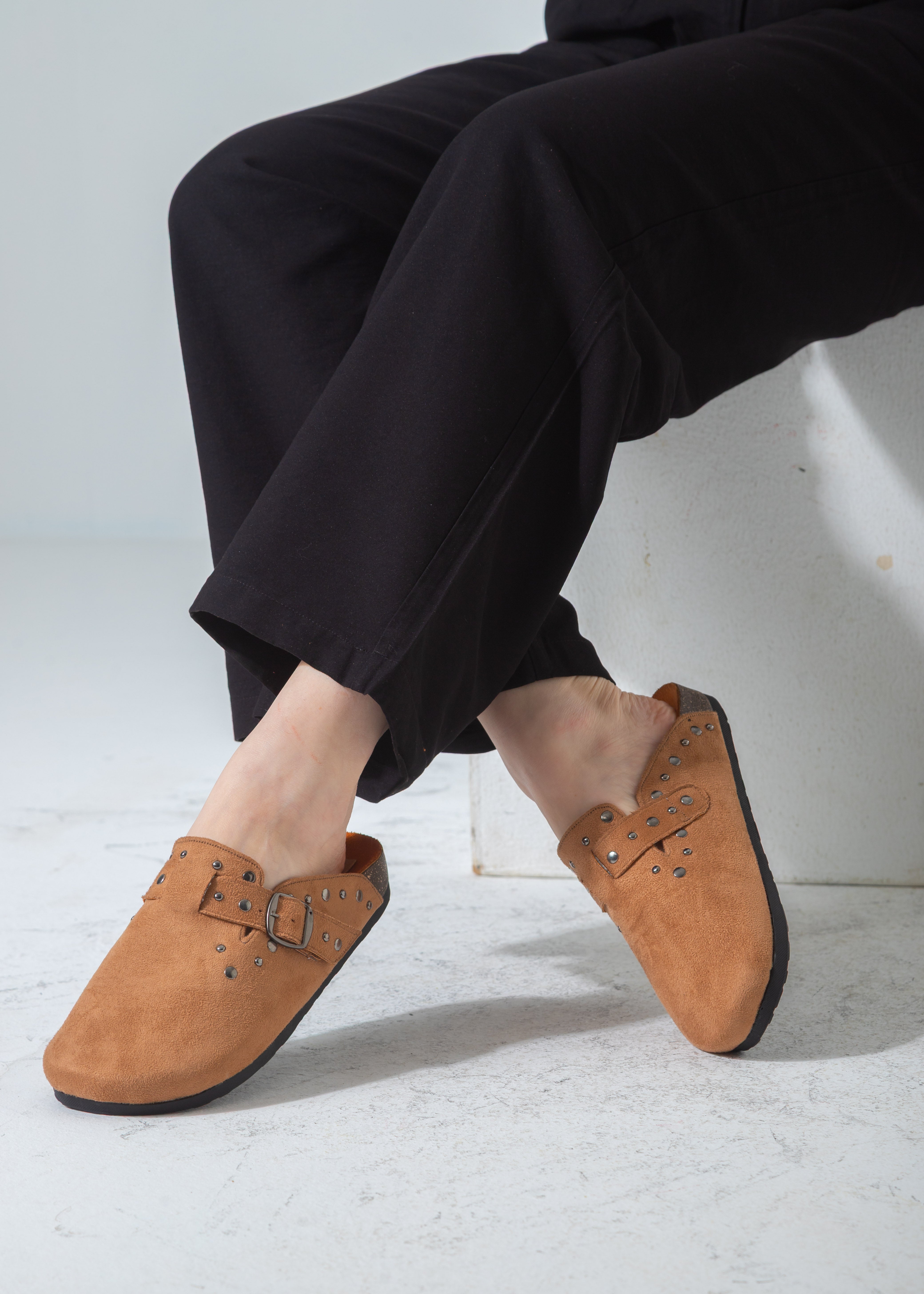 Stud-Trim Clog-camel