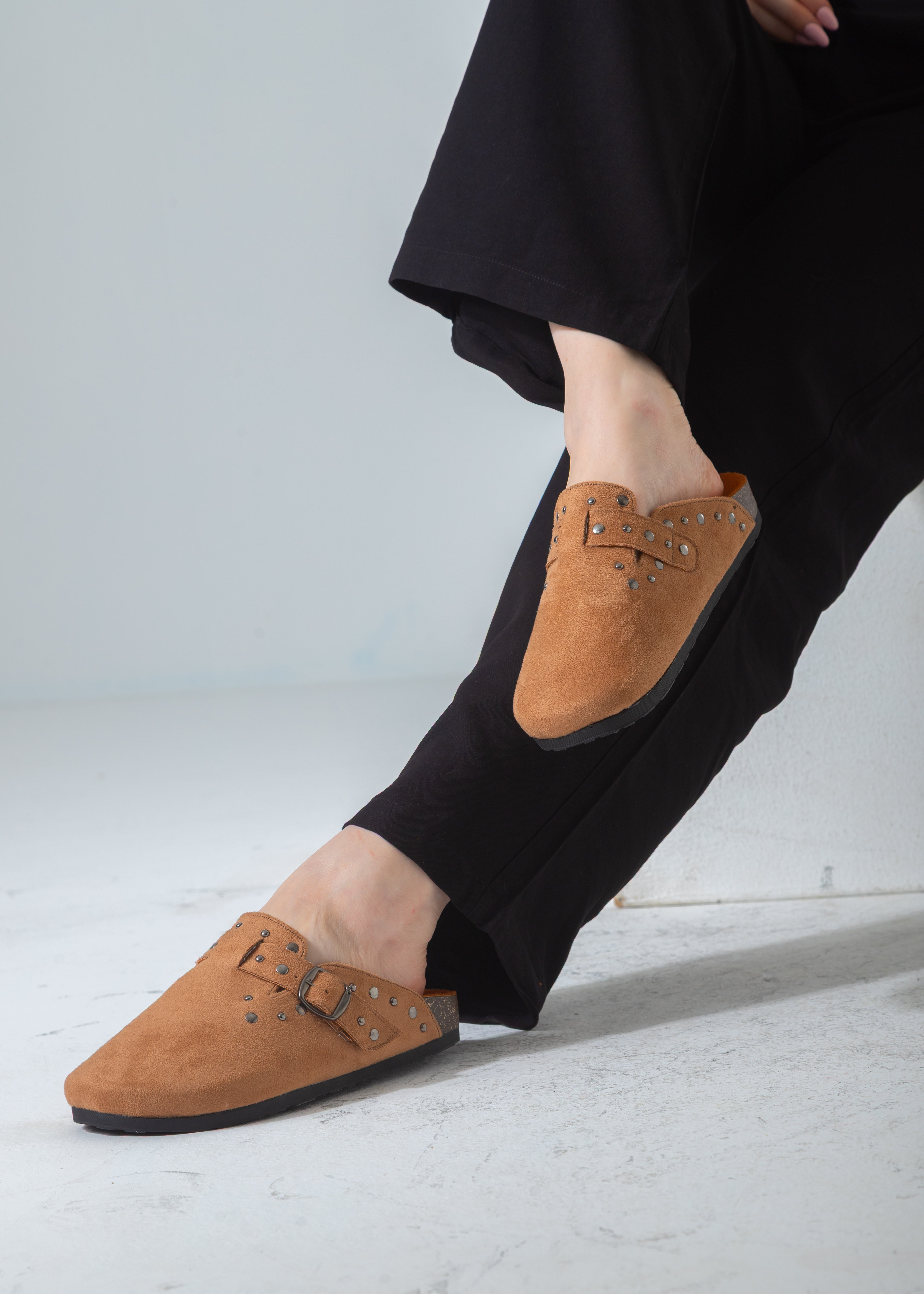 Stud-Trim Clog-camel