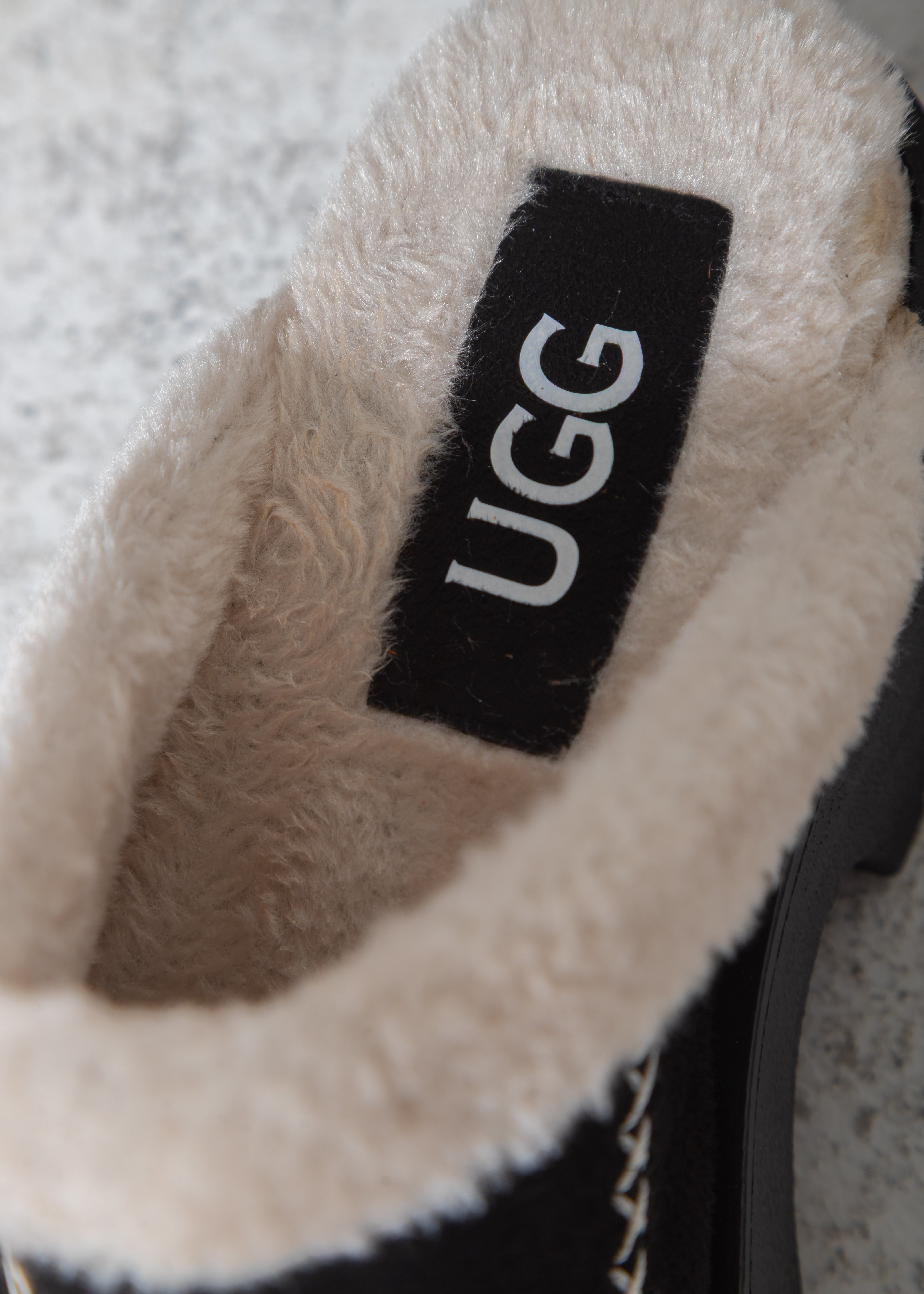 Suede Shearling-Lined Platform Clog-black